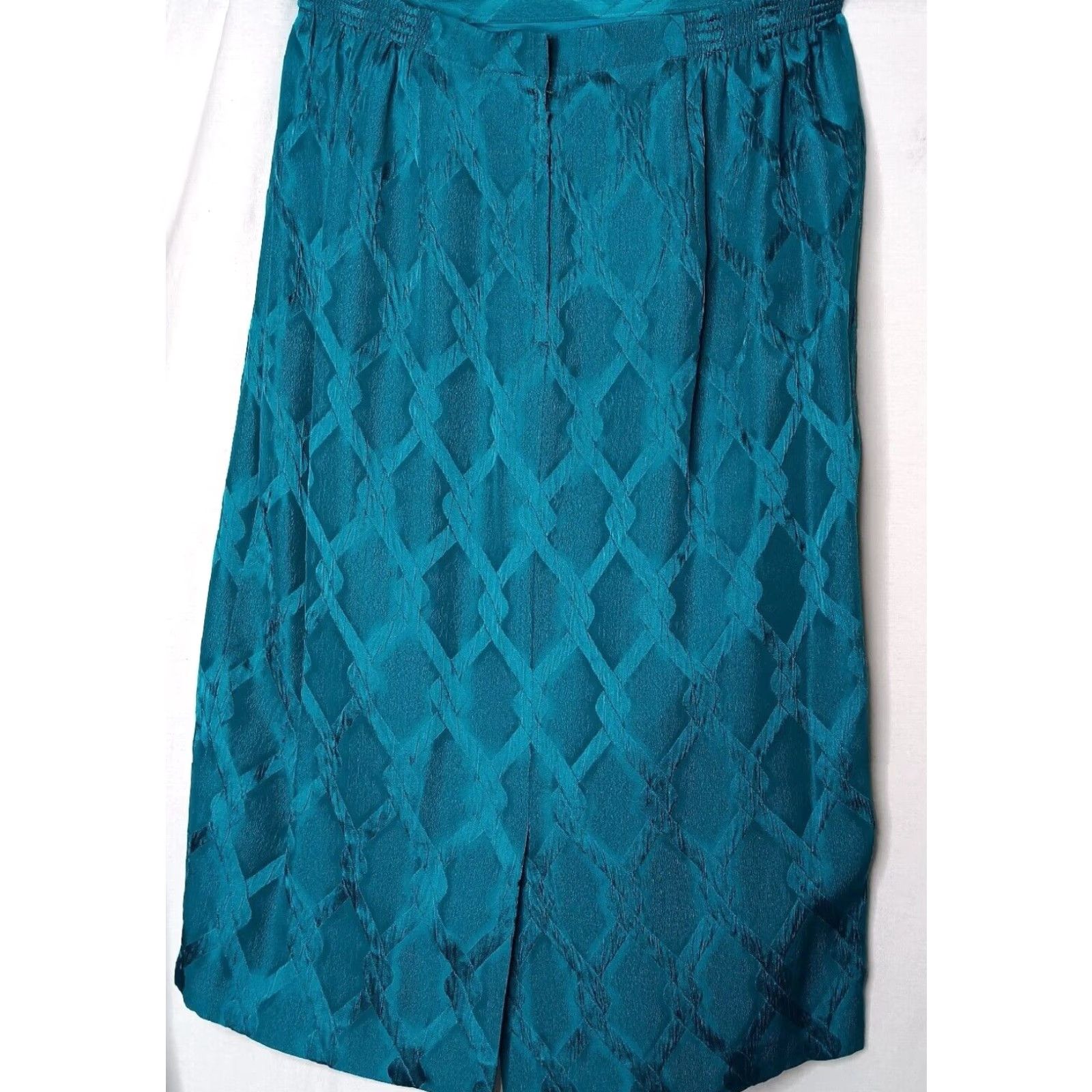 Vintage VINTAGE Anne Crimmins Umi Collections Skirt Suit Teal Silk 2 Piece Set Jacket, Skirt Womens Size 34" / US 12 / IT 48 - 5 Thumbnail