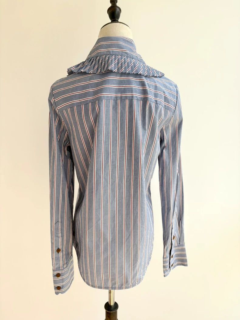 Other Vivienne Westwood size3 Blue striped yuanbao collar shirt Size M / US 6-8 / IT 42-44 - 4 Thumbnail