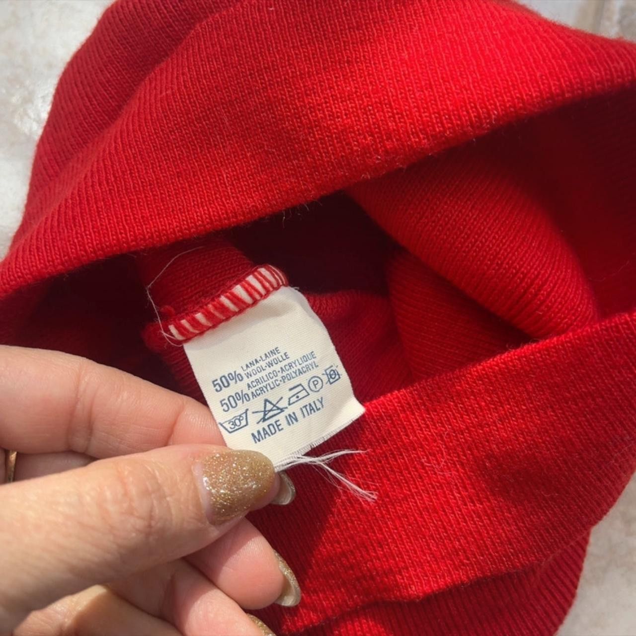 Vintage Vintage Italian Beanie Hat Tassle On Top Red Wool Acrylic Size ONE SIZE - 5 Thumbnail