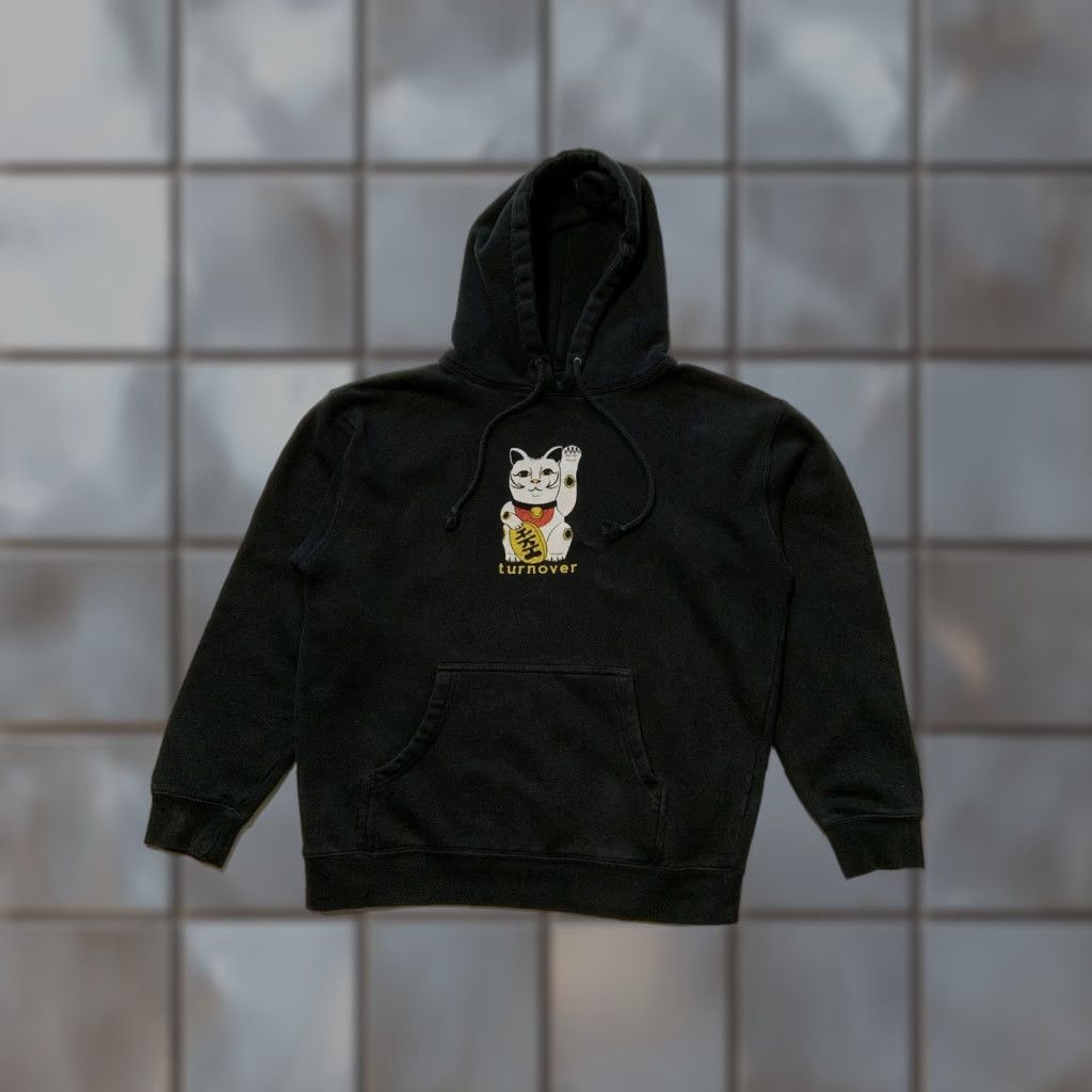Vintage VINTAGE Turnover Indie Alternative Punk Rock Band Maneki Neko Lucky Cat Graphic Hoodie M Black Pullover Mens Size US M / EU 48-50 / 2 - 1 Thumbnail