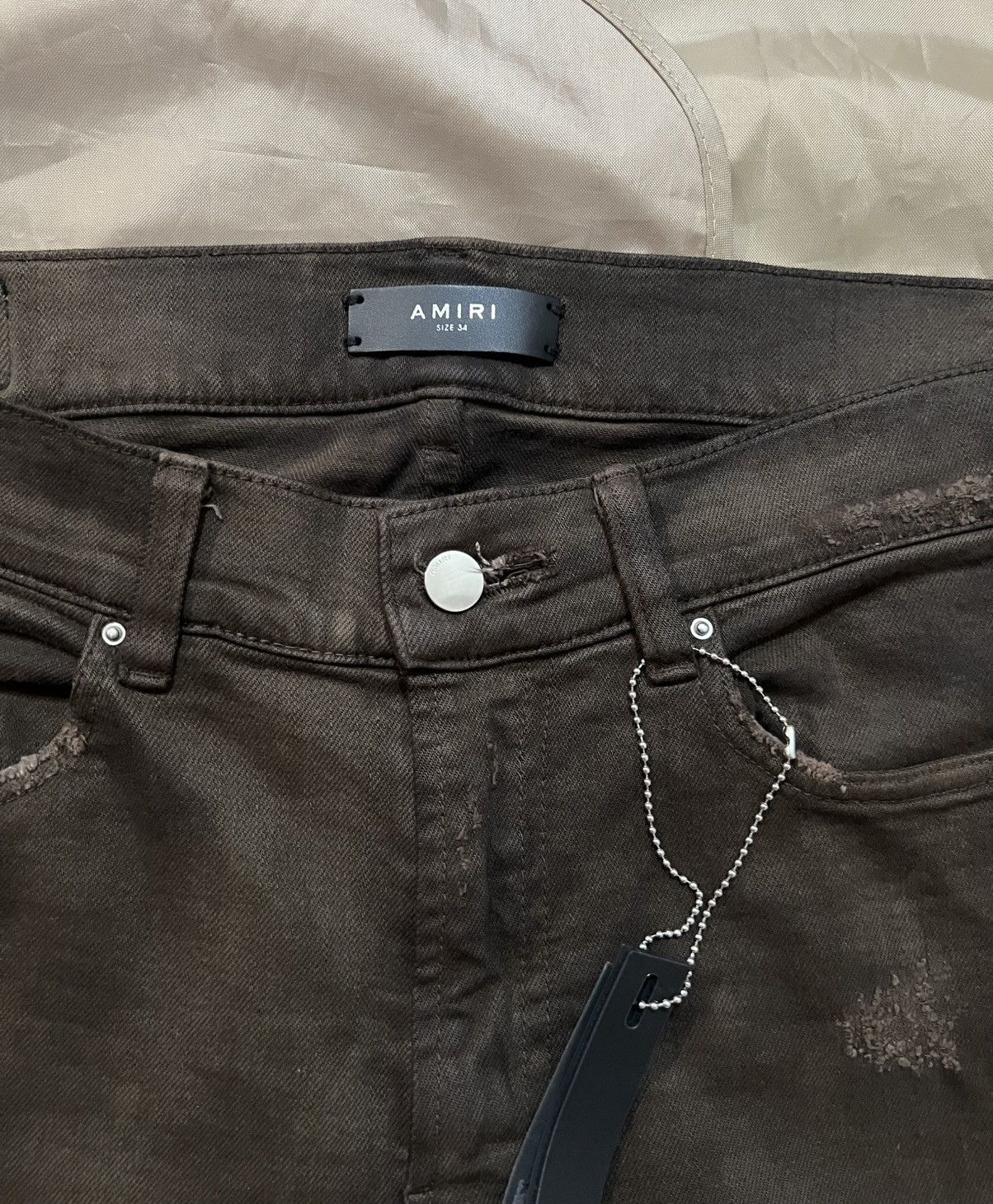 Amiri Amiri mx1 skinny distressed brown size 34 Size US 34 / EU 50 - 3 Thumbnail