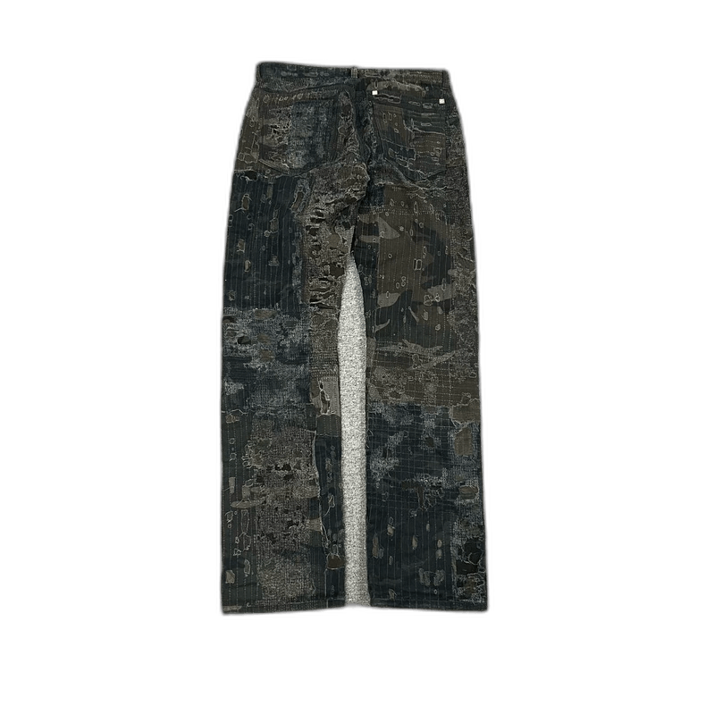 Givenchy Givenchy Givenchy Black Green Distressed Denim Pants -2507 Size US 31 - 1 Thumbnail