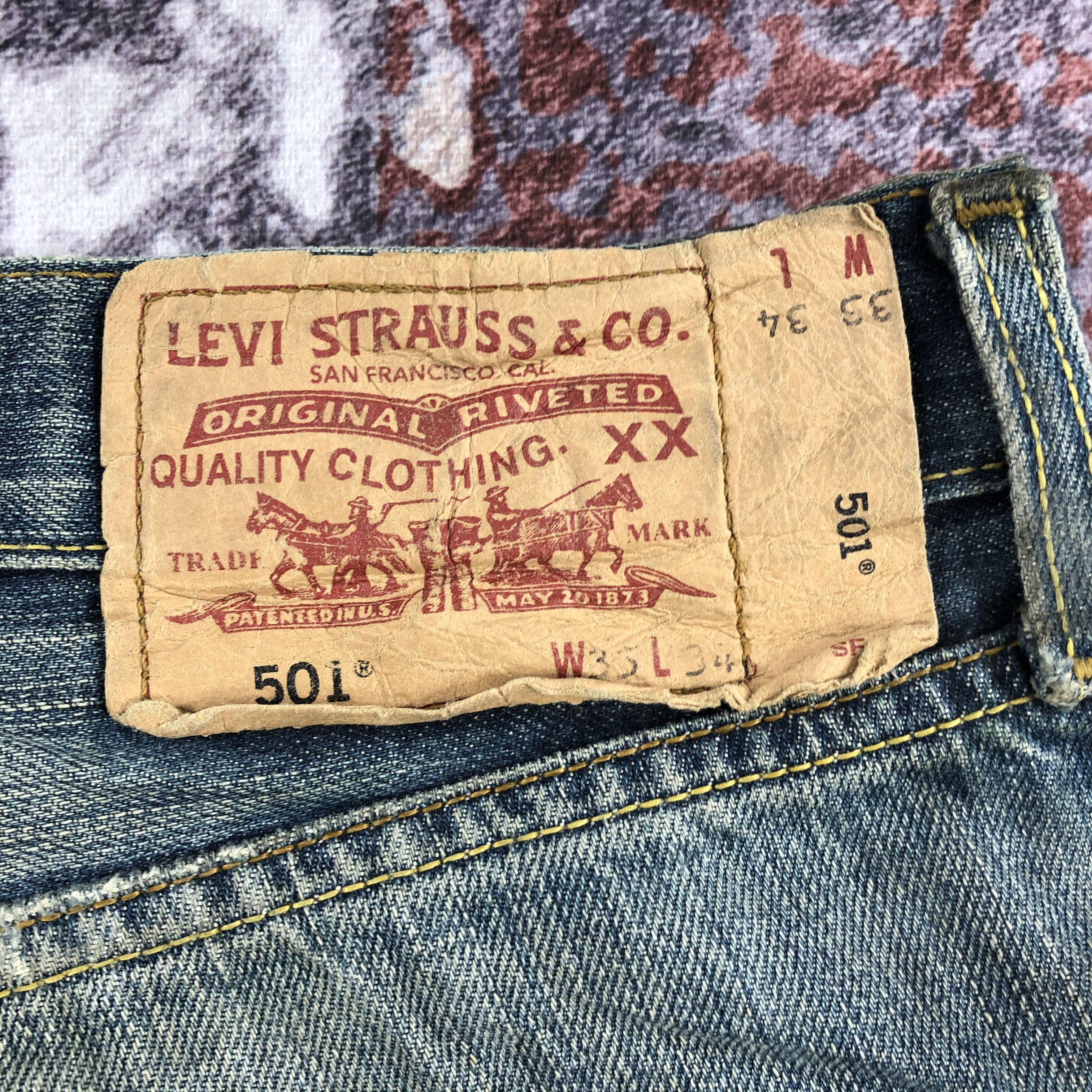 Levi's Vintage Blue Wash Levis 501 Jeans-JM2396 Size US 34 / EU 50 - 7 Thumbnail
