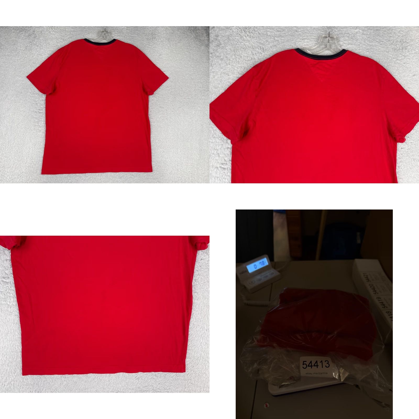 Tommy Hilfiger Tommy Hilfiger Shirt Adult Large Red Crew Neck Short Sleeve 100% Cotton Men's T-Shirt Size US L / EU 52-54 / 3 - 9 Thumbnail
