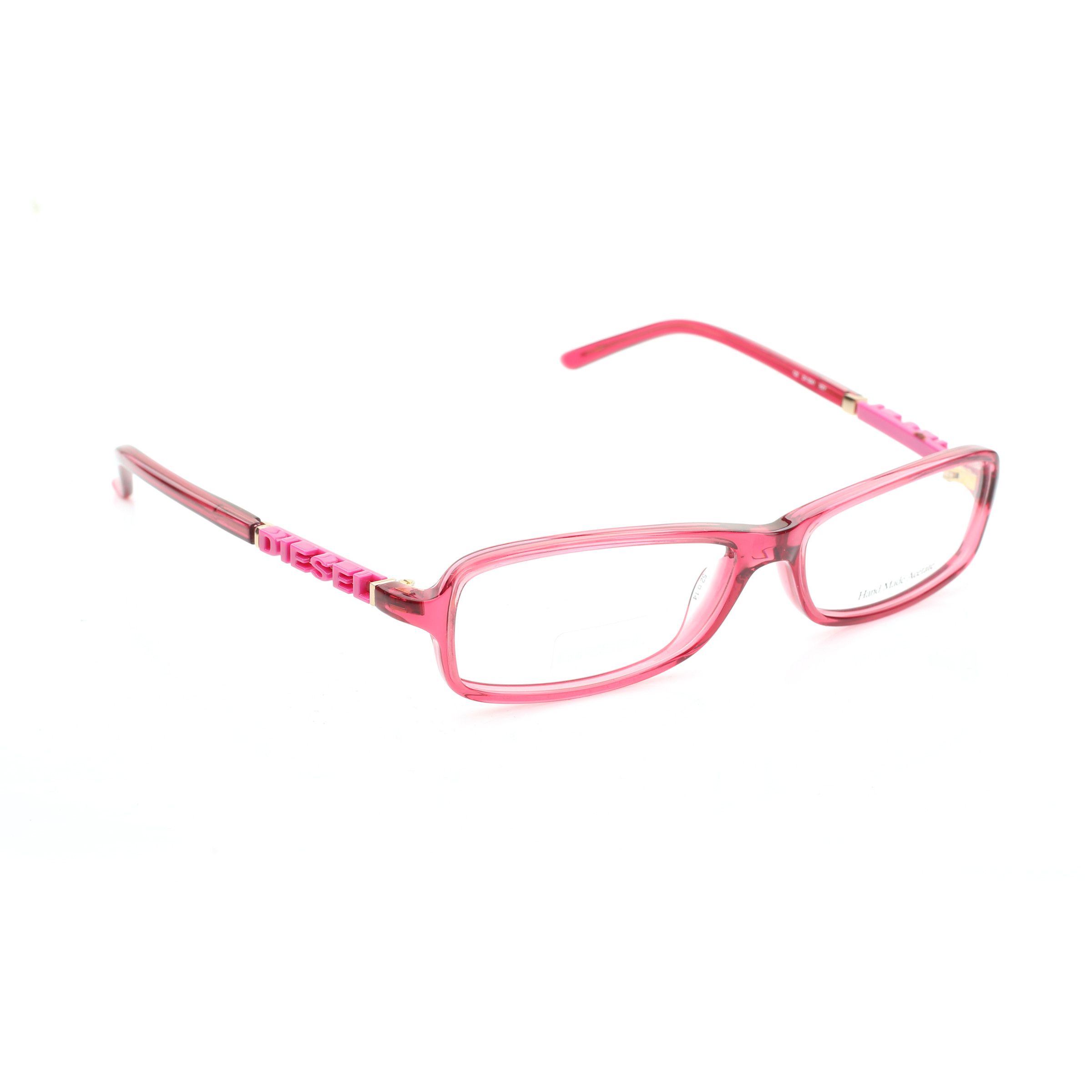 Diesel Diesel '00s Pink Signature Transparent Recatngular Glasses Size ONE SIZE - 1 Thumbnail