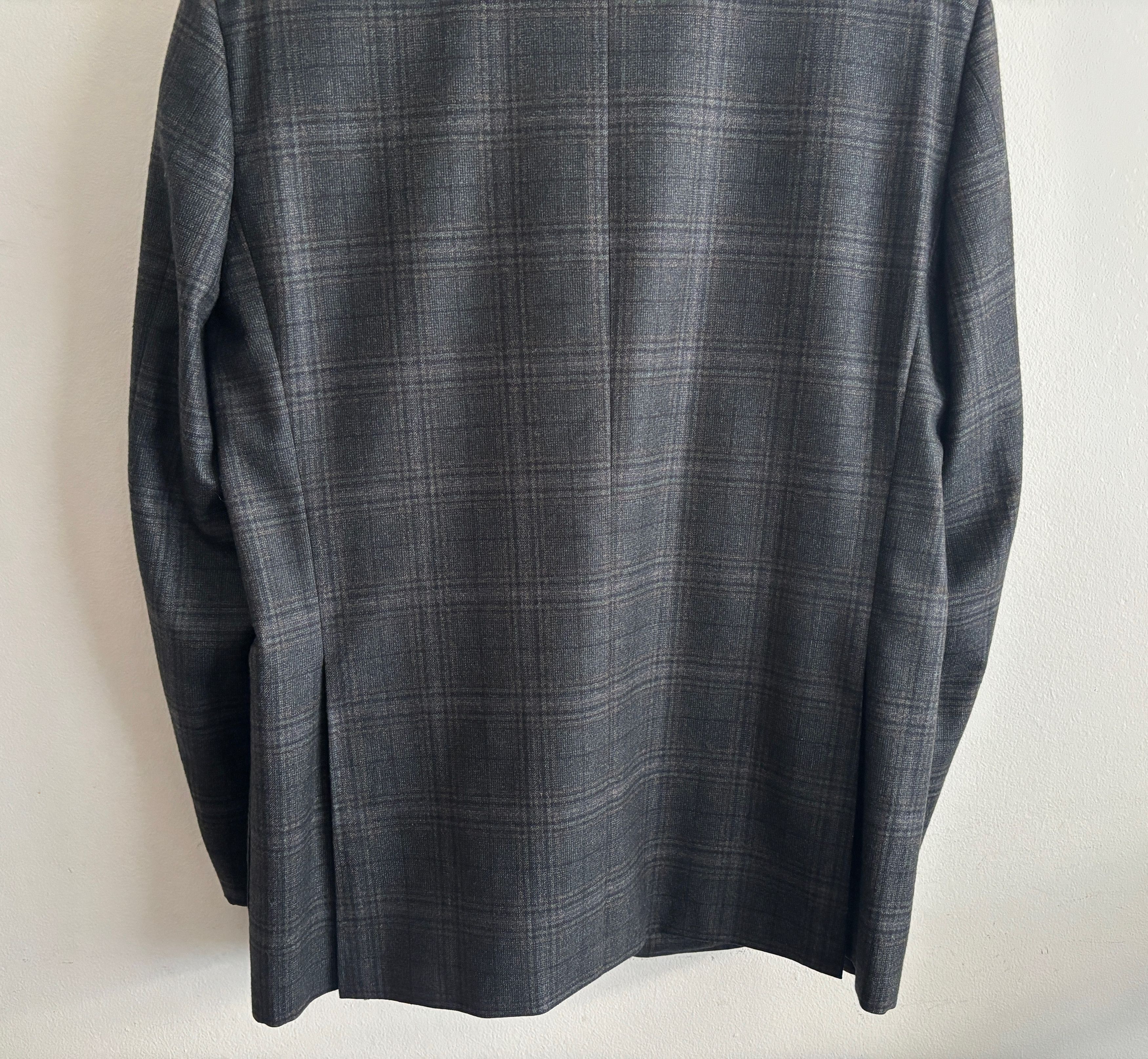 Canali $1835 Kei Unstructured Charcoal Glen Plaid Sport Coat - 42 Size 42R - 14 Thumbnail
