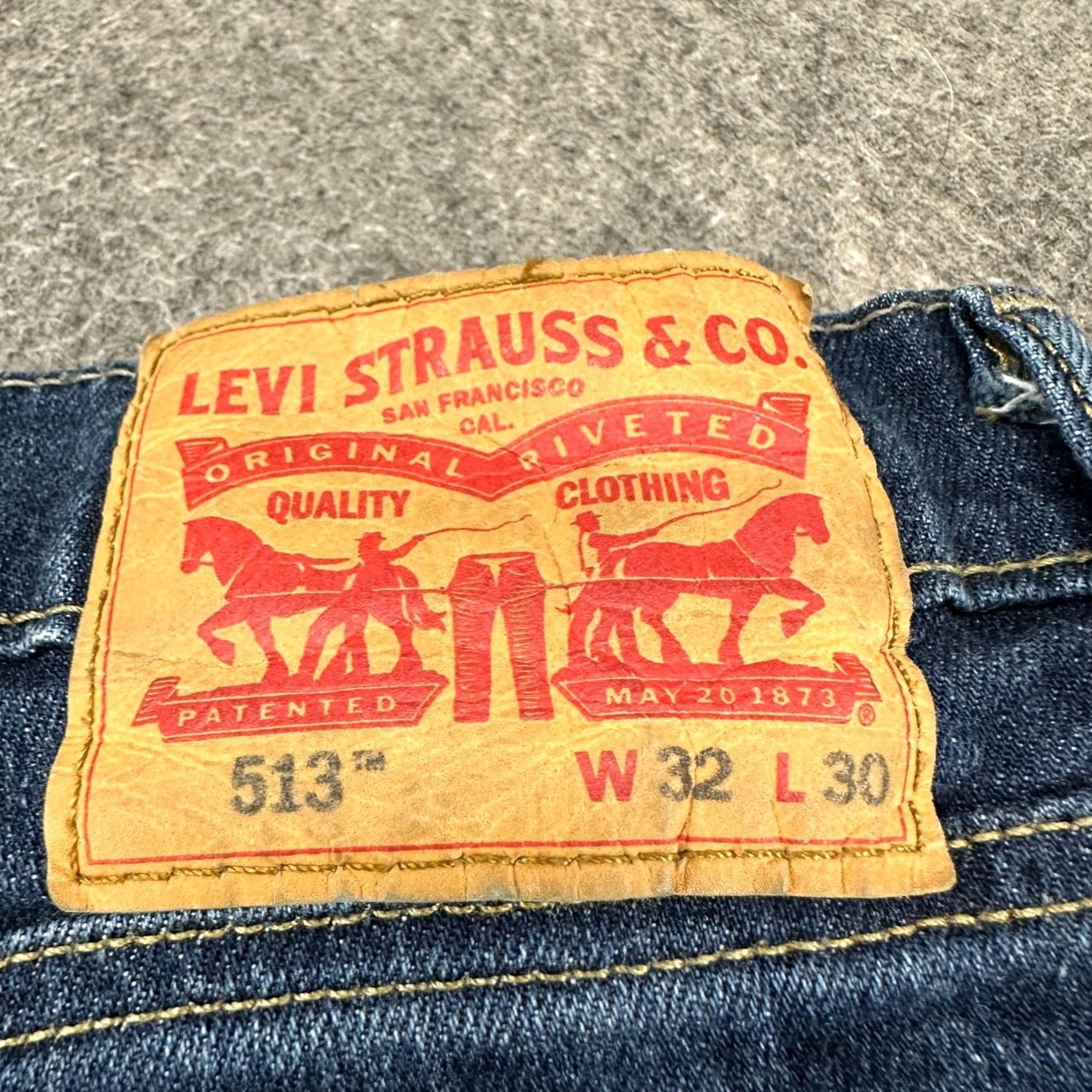 Levi's Levi's 513 Jeans Mens 32x30 Blue Slim Straight Denim Dark Wash Stretch 5-Pocket Zipper Logo Modern Regular Age 32in Inseam 30in Mens Size US 32 / EU 48 - 3 Thumbnail