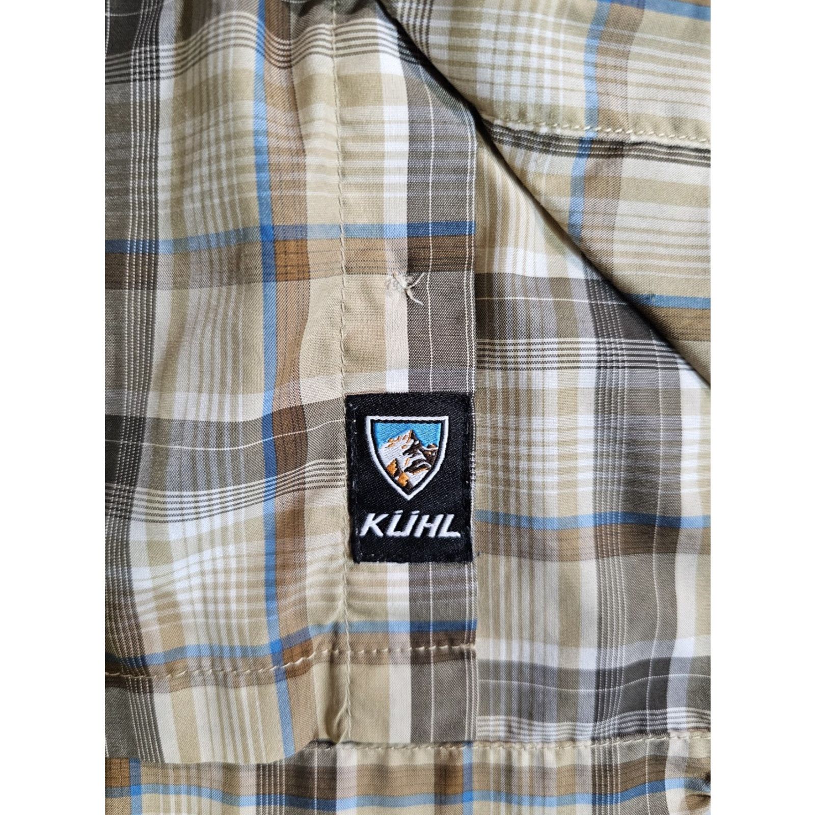 Vintage Kuhl Konquer Shirt Beige Plaid Button-Up Short Sleeve Eluxur Outdoor Mens Sz Lg Size US L / EU 52-54 / 3 - 5 Thumbnail