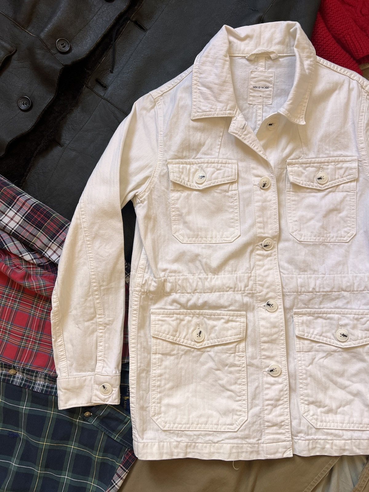 Wood Wood Wood Wood Workwear White Womans Multipocket Jacket Size S / US 4 / IT 40 - 4 Thumbnail