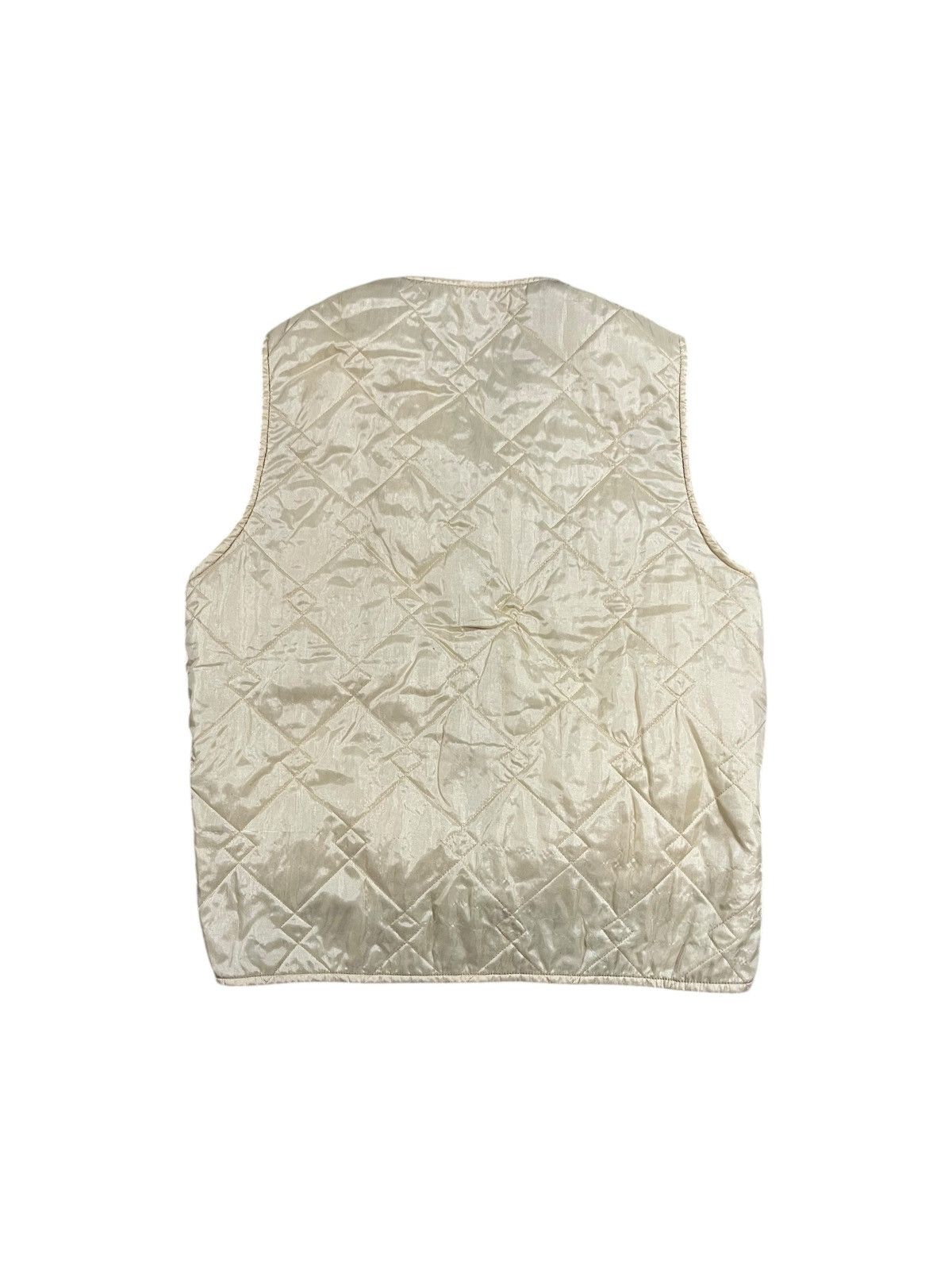 Vintage Vintage 60s Ivory Quilted Nylon Vest Size US M / EU 48-50 / 2 - 2 Thumbnail