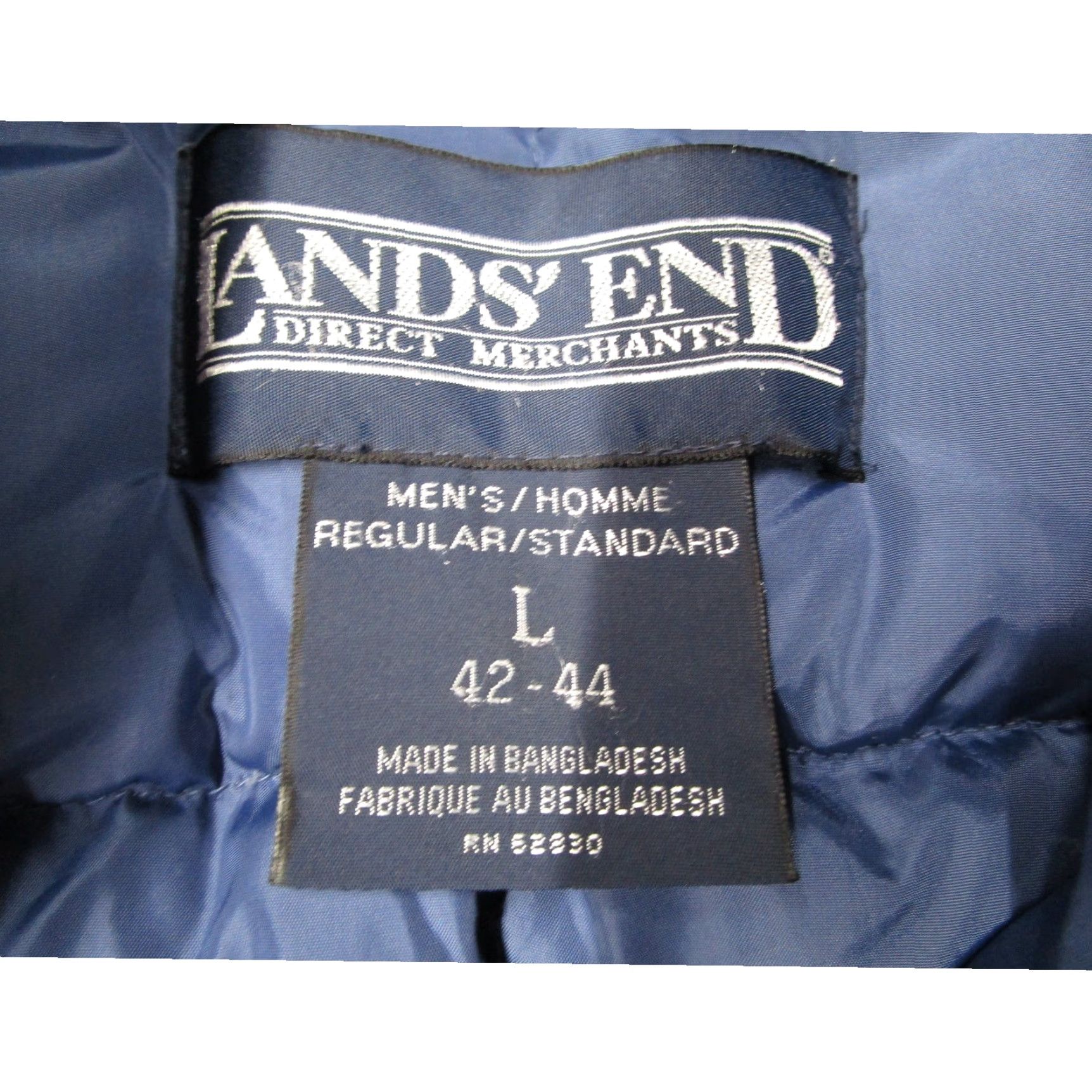 Lands' End VINTAGE Lands' End Vest Puffer Goose Down Quilted Snap Front Stand-Up Collar Blue L 44 Chest Casual Men Size US L / EU 52-54 / 3 - 2 Thumbnail