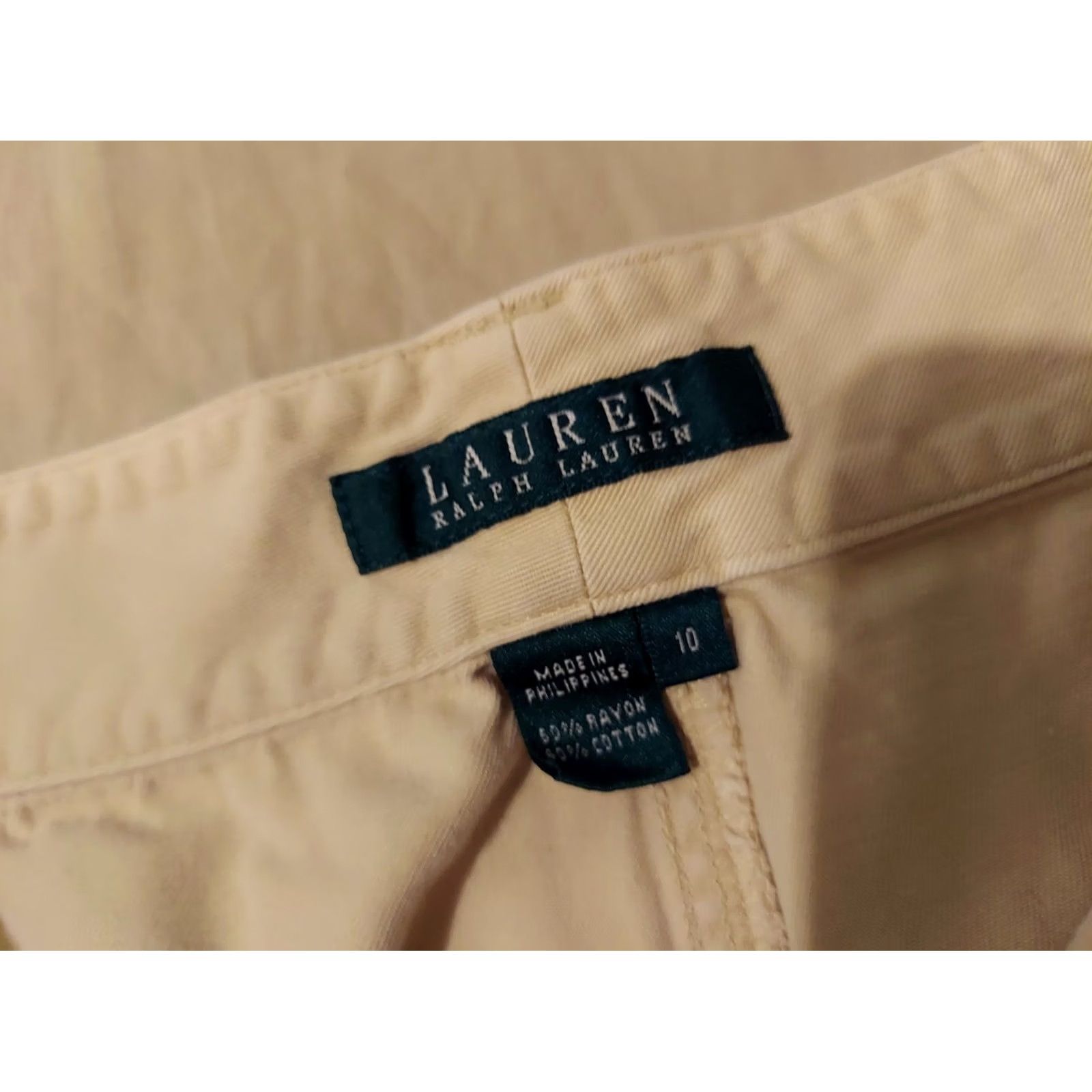 Vintage Womens Polo Ralph Lauren Cargo Pants 10 Cotton Khaki Slack Chino Capri Size 32" / US 10 / IT 46 - 7 Thumbnail