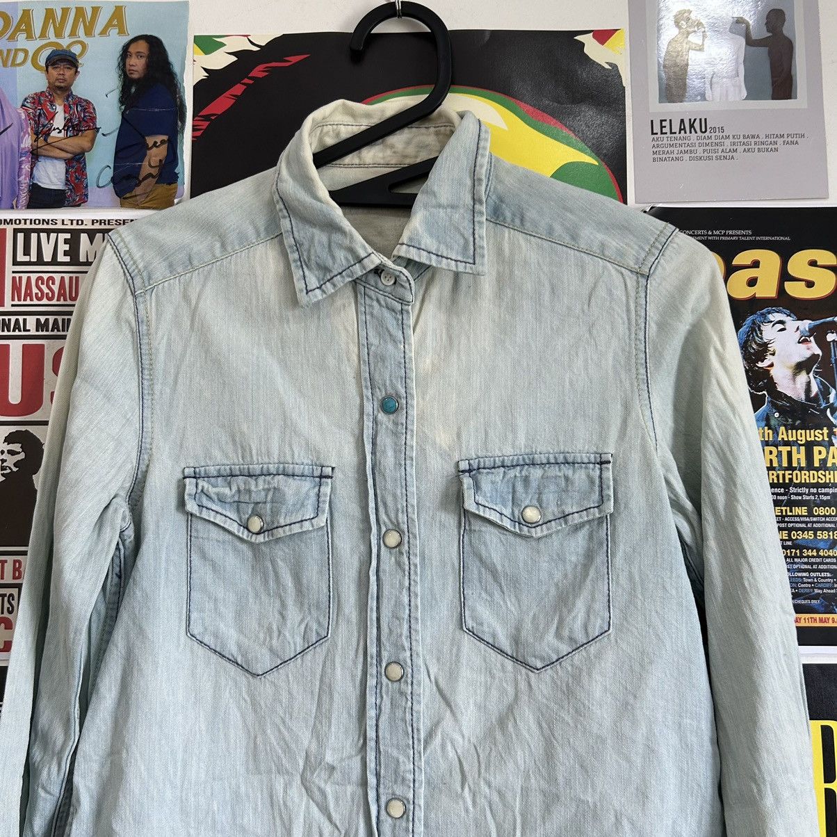 MOUSSY Vintage Revitalization by Moussy Snap Button Denim Shirt Size US S / EU 44-46 / 1 - 2 Thumbnail