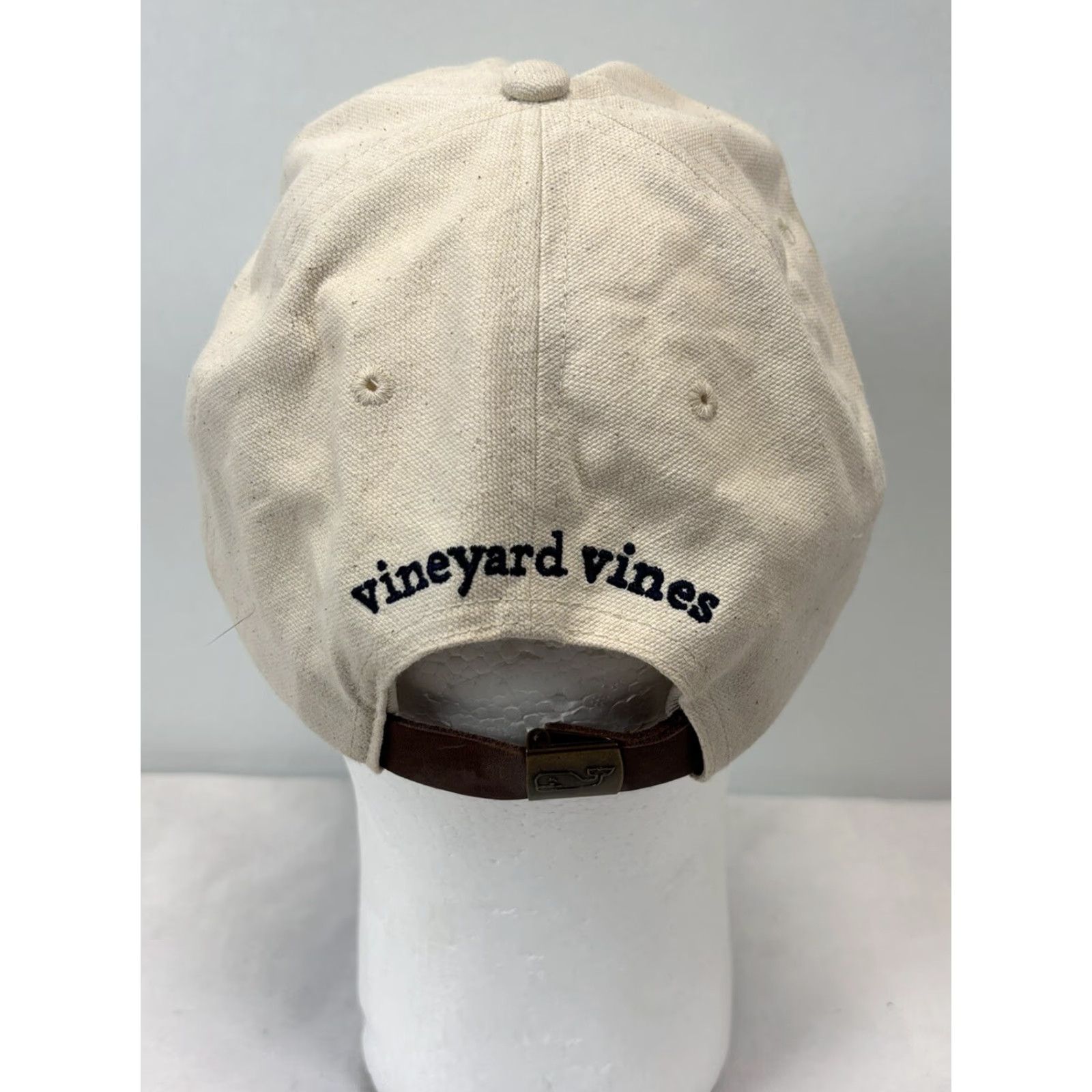 Vineyard Vines Vineyard Vines Baseball Hat Cap Adjustable Classic Cotton GUC Unisex Adults One Size Ivory Men Women Boys Girls Size ONE SIZE - 4 Thumbnail