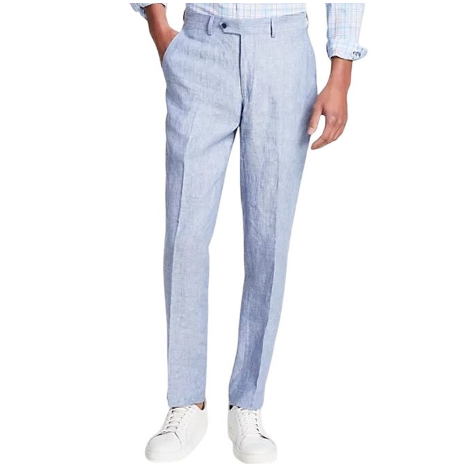 Bar III Bar III Men's Blue Linen Slim-Fit Suit Pants Size W29 L30 Size US 29 - 1 Thumbnail