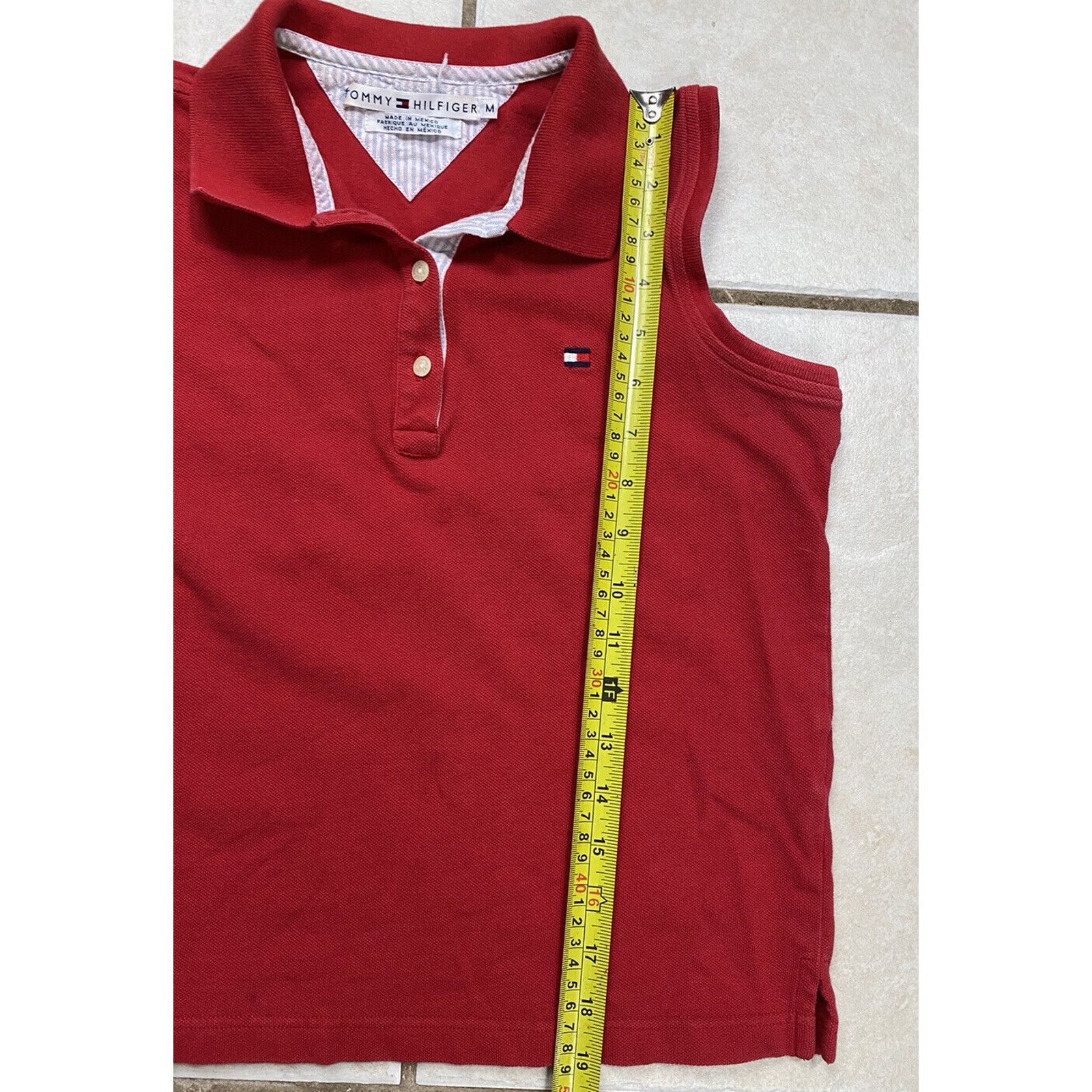 Tommy Hilfiger Tommy Hilfiger Logo Red Sleeveless Polo Shirt Women Size M Size M / US 6-8 / IT 42-44 - 4 Thumbnail