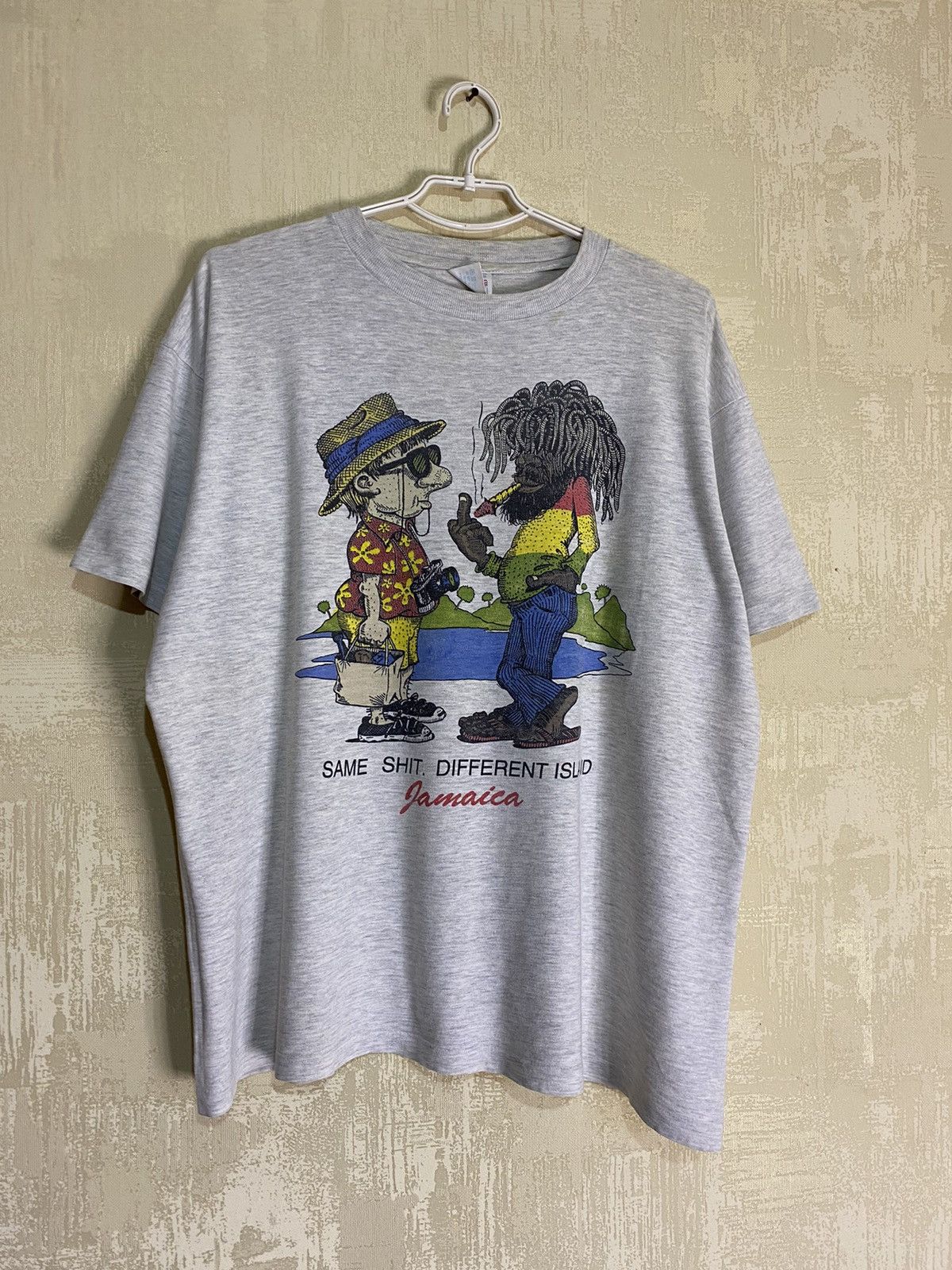 Vintage Vintage Jamaica Same Sh*t Different Island Weed Humor Tee Size US XL / EU 56 / 4 - 1 Thumbnail