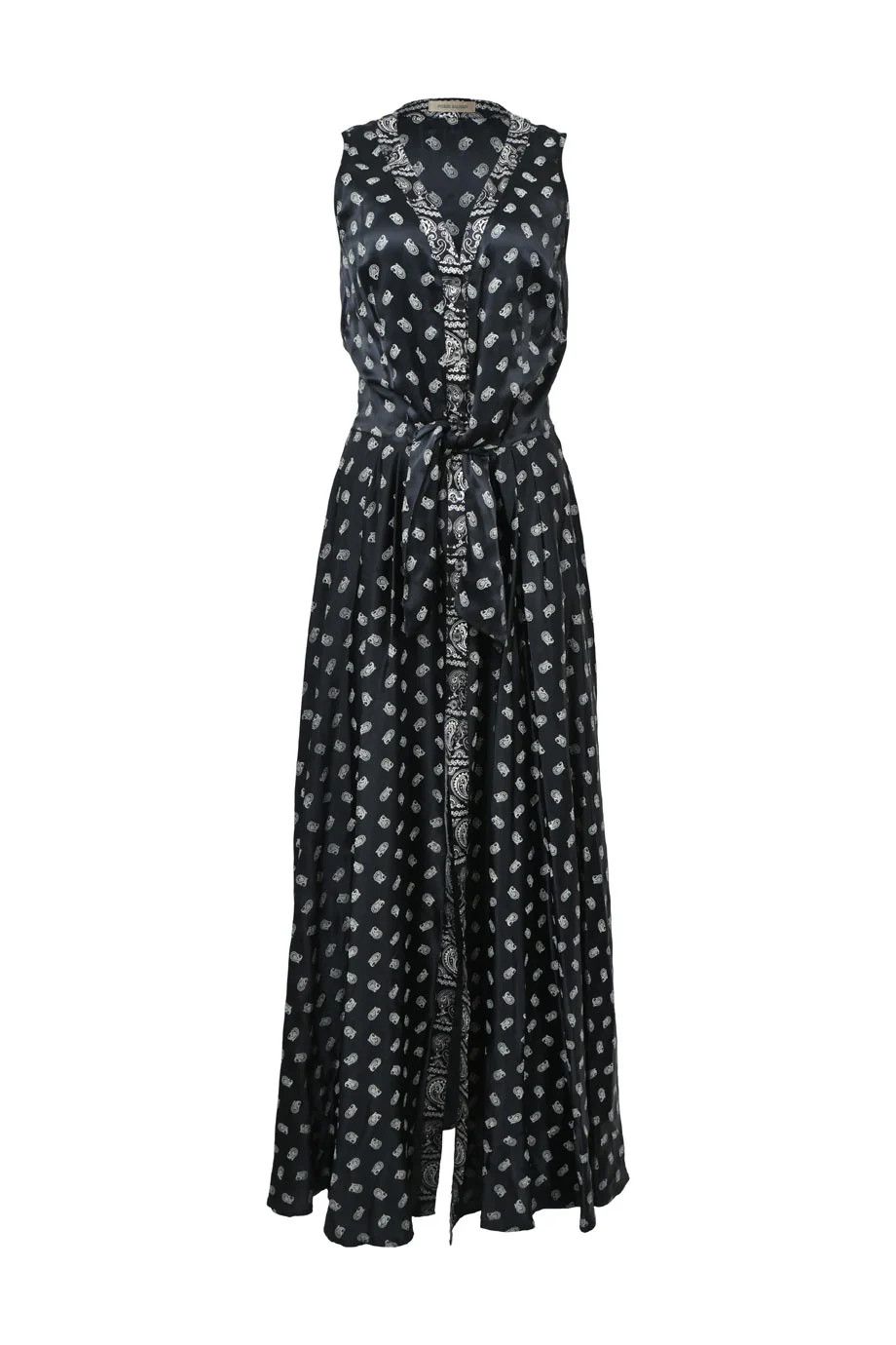 Balmain Paisley Monogram Dress Maxi Silk Sleeveless Size 30 / 44 Size M / US 6-8 / IT 42-44 - 2 Thumbnail
