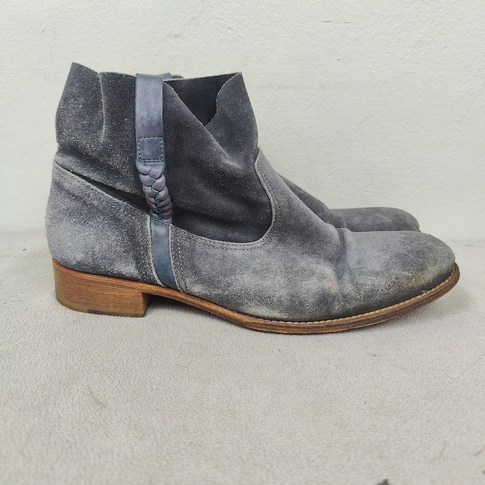 Other N.D.C. Ankle Boots Womens 39 US 9 Blue Gray Suede Pull On Size US 9 / IT 39 - 1 Thumbnail