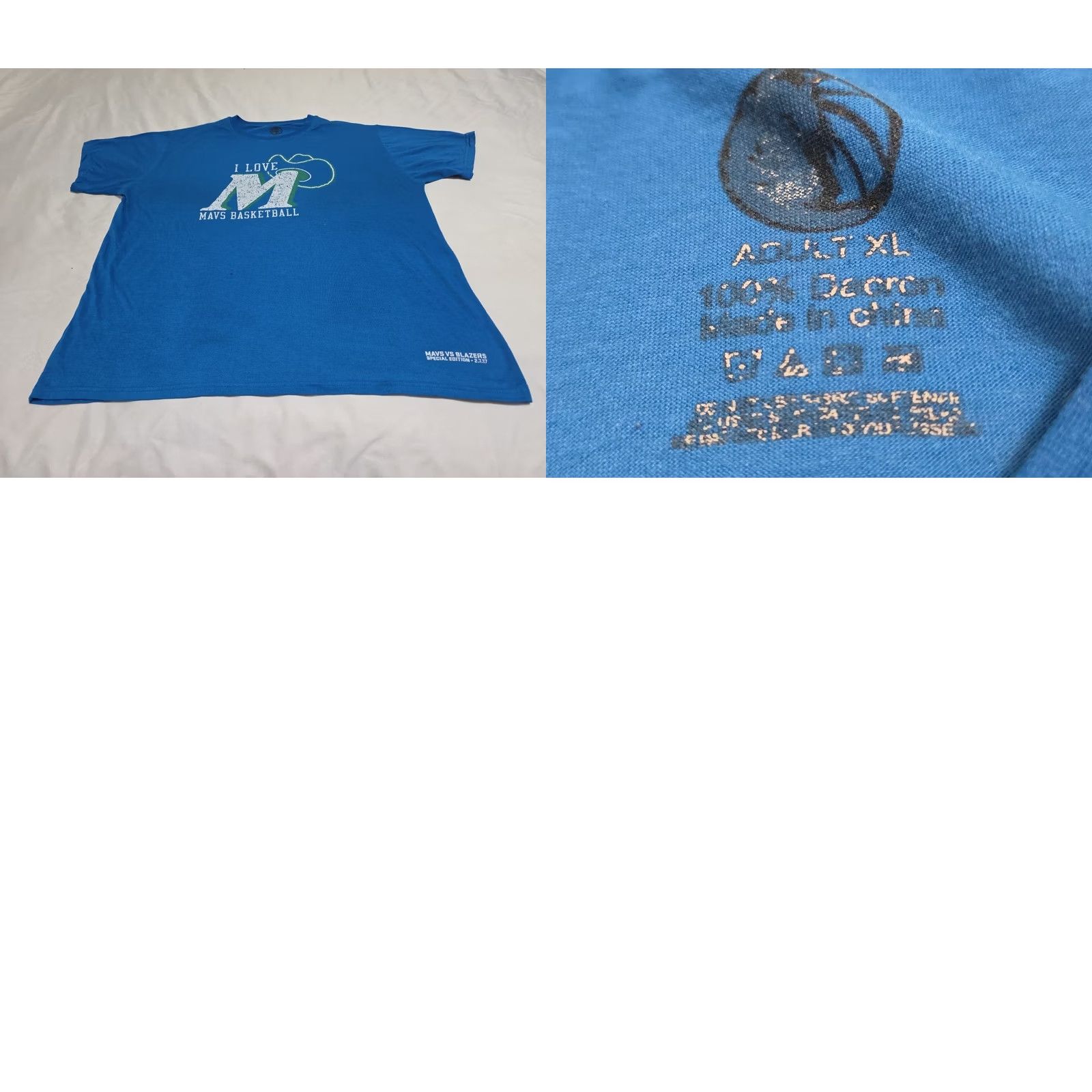 Vintage VINTAGE Dallas Mavericks I Love Mavs Basketball Retro Logo Special Edition Mavs vs Blazers T-shirt XL Size US XL / EU 56 / 4 - 8 Thumbnail