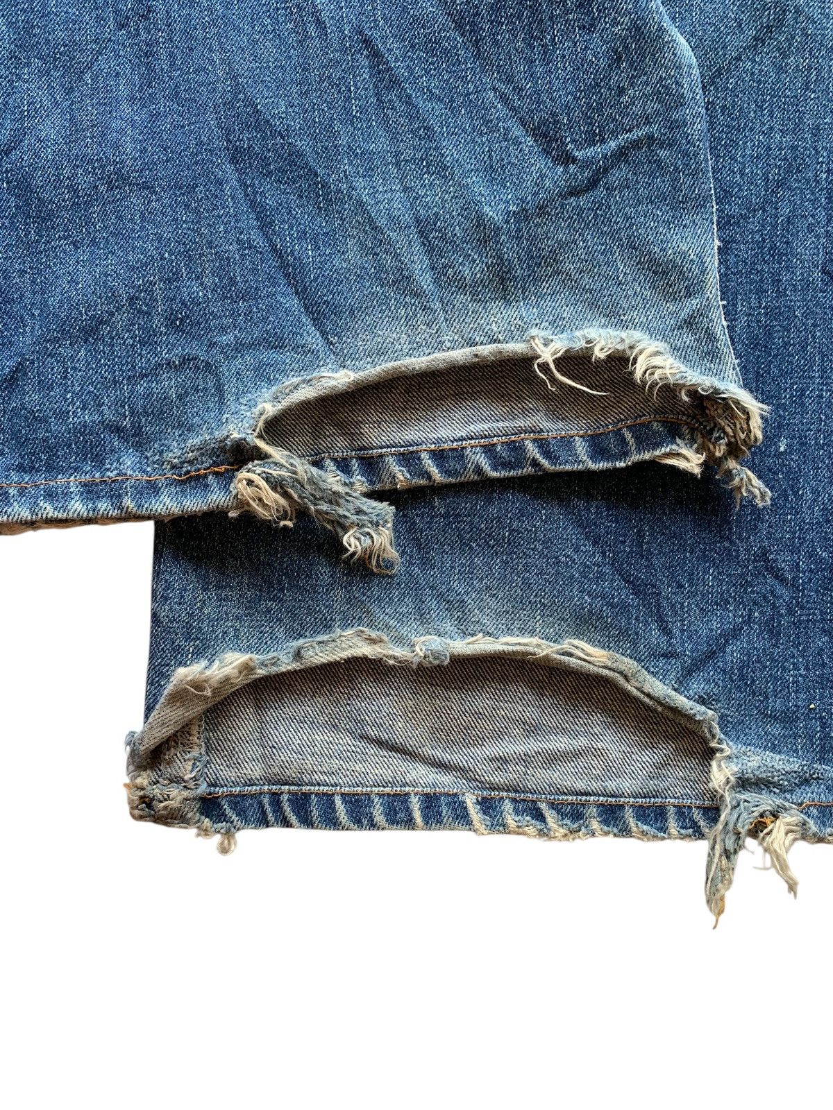 Wrangler VINTAGE WRANGLER SELVEDGE BAGGY RUSTY DISTRESSED DENIM Size US 33 - 22 Thumbnail