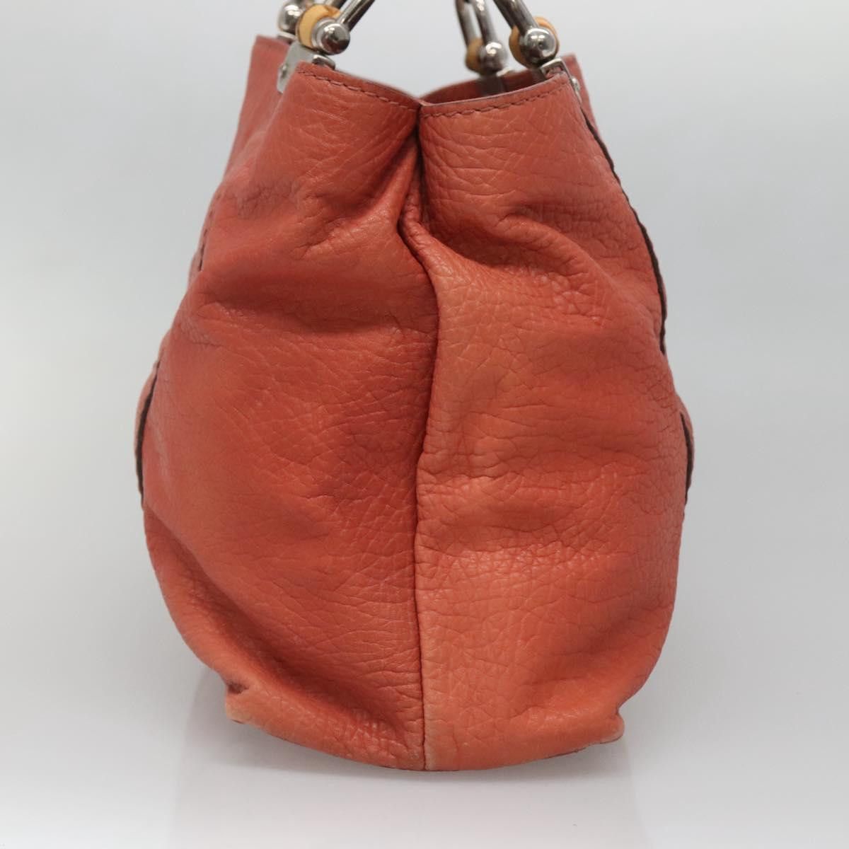 Gucci GUCCI Bamboo Tote Bag Leather Red Silver Size ONE SIZE - 5 Thumbnail