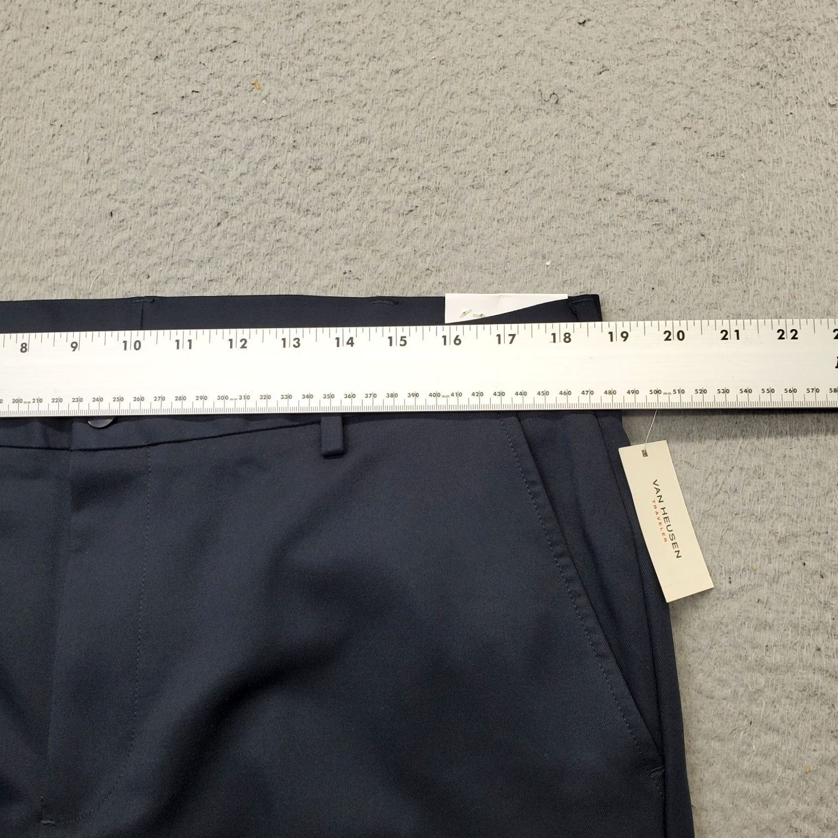 Van Heusen Van Heusen Traveler Pants Mens 36x30 Navy Premium Non-Iron Classic Straight Leg Pants Mens Size 36 Navy White? Size US 36 / EU 52 - 6 Thumbnail