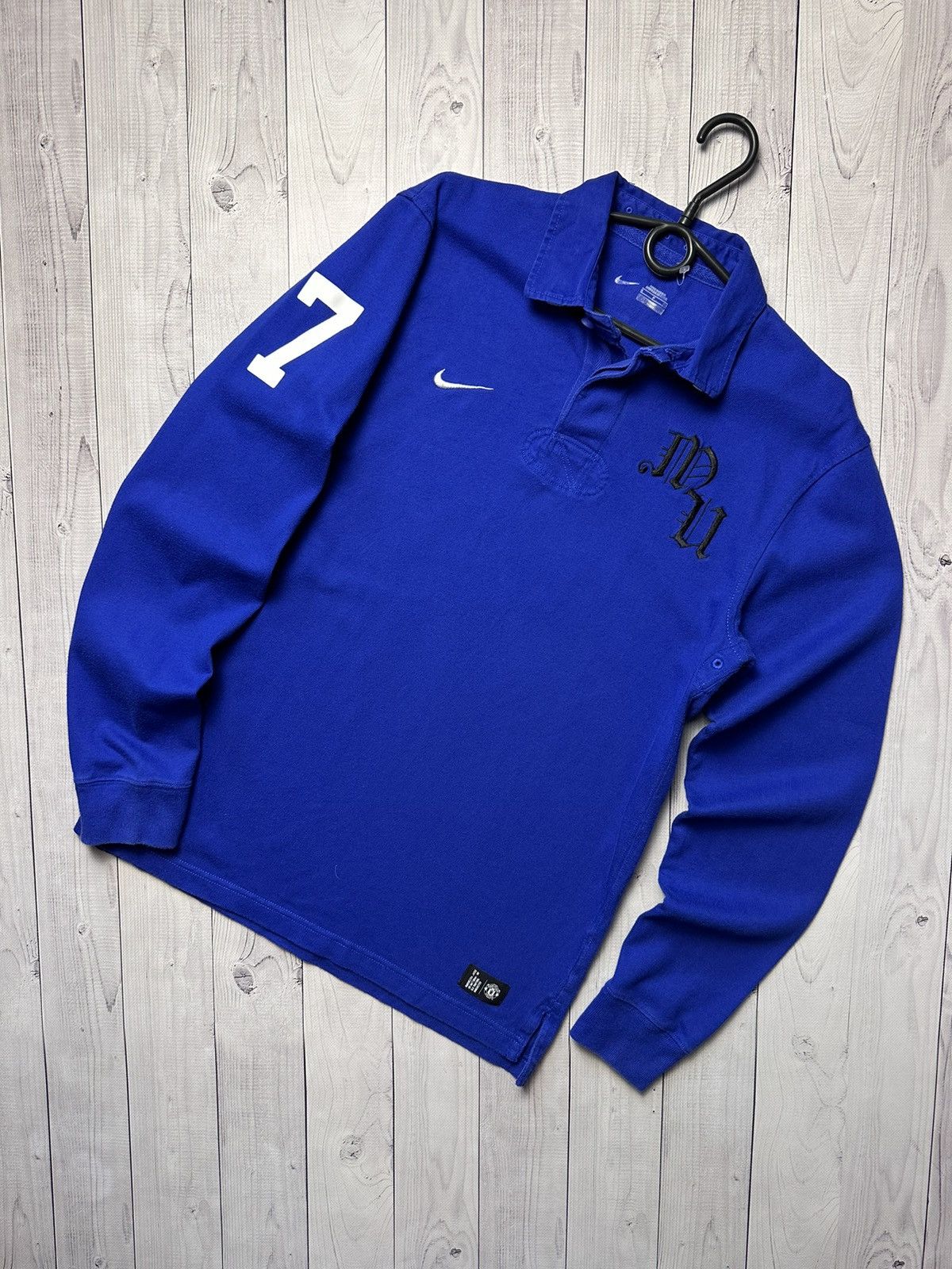 Vintage Nike Manchester United rugby jersey size S blue rare