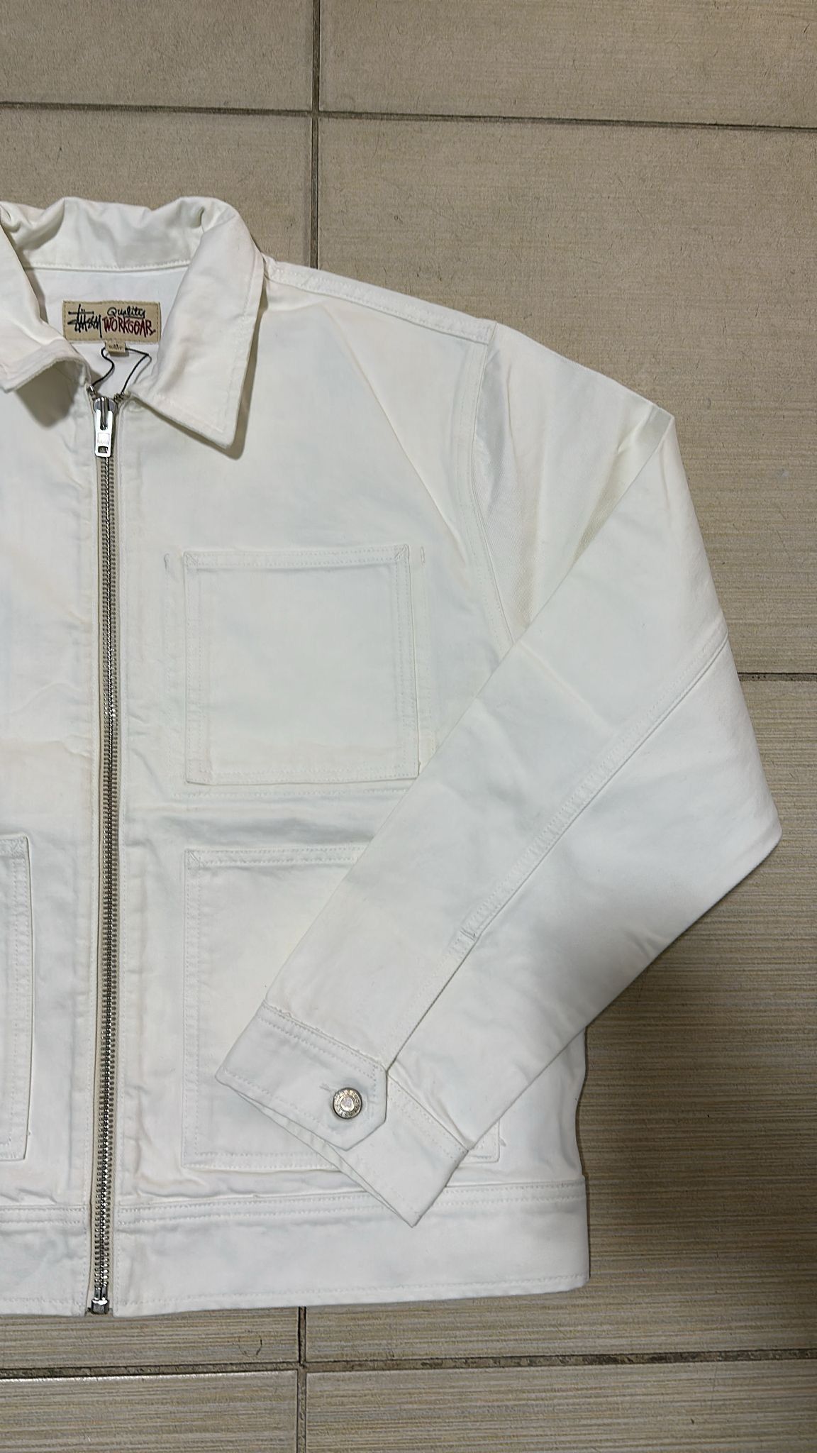Stussy Stussy Zip Work Jacket White Size Medium Size US M / EU 48-50 / 2 - 4 Thumbnail