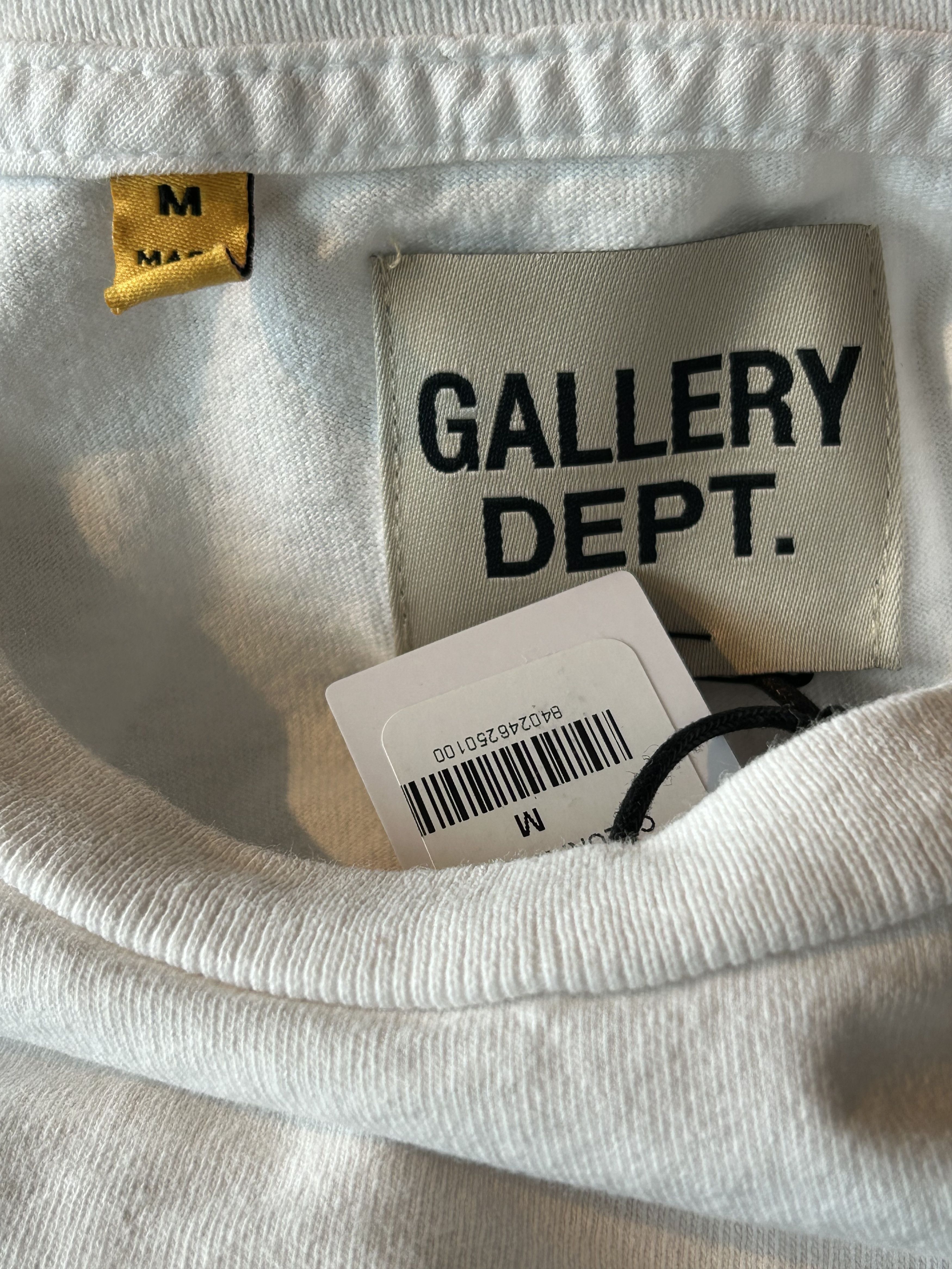 Gallery Dept. Antique White & Black You Are Late! Logo T-Shirt Size US L / EU 52-54 / 3 - 3 Thumbnail