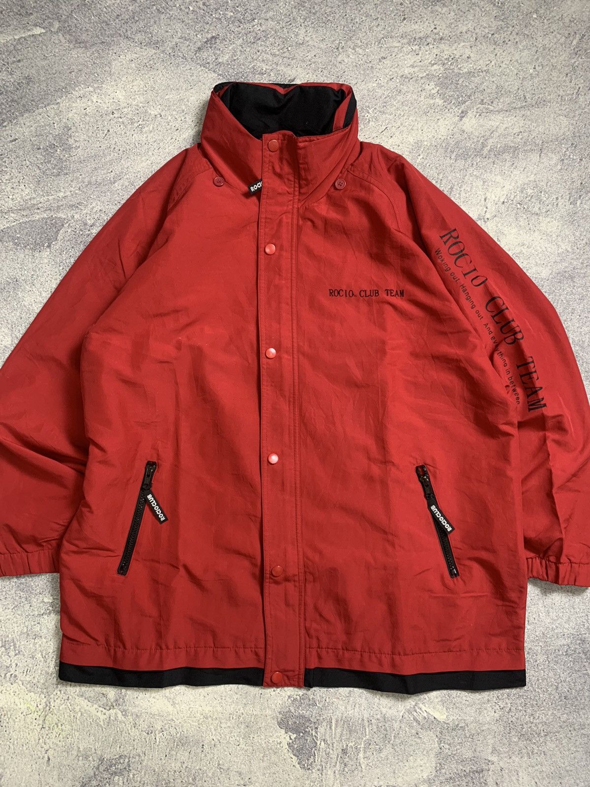 Japanese Brand × Vintage Vintage Red 'Rocio Club' Windbreaker Jacket Size US L / EU 52-54 / 3 - 1 Thumbnail