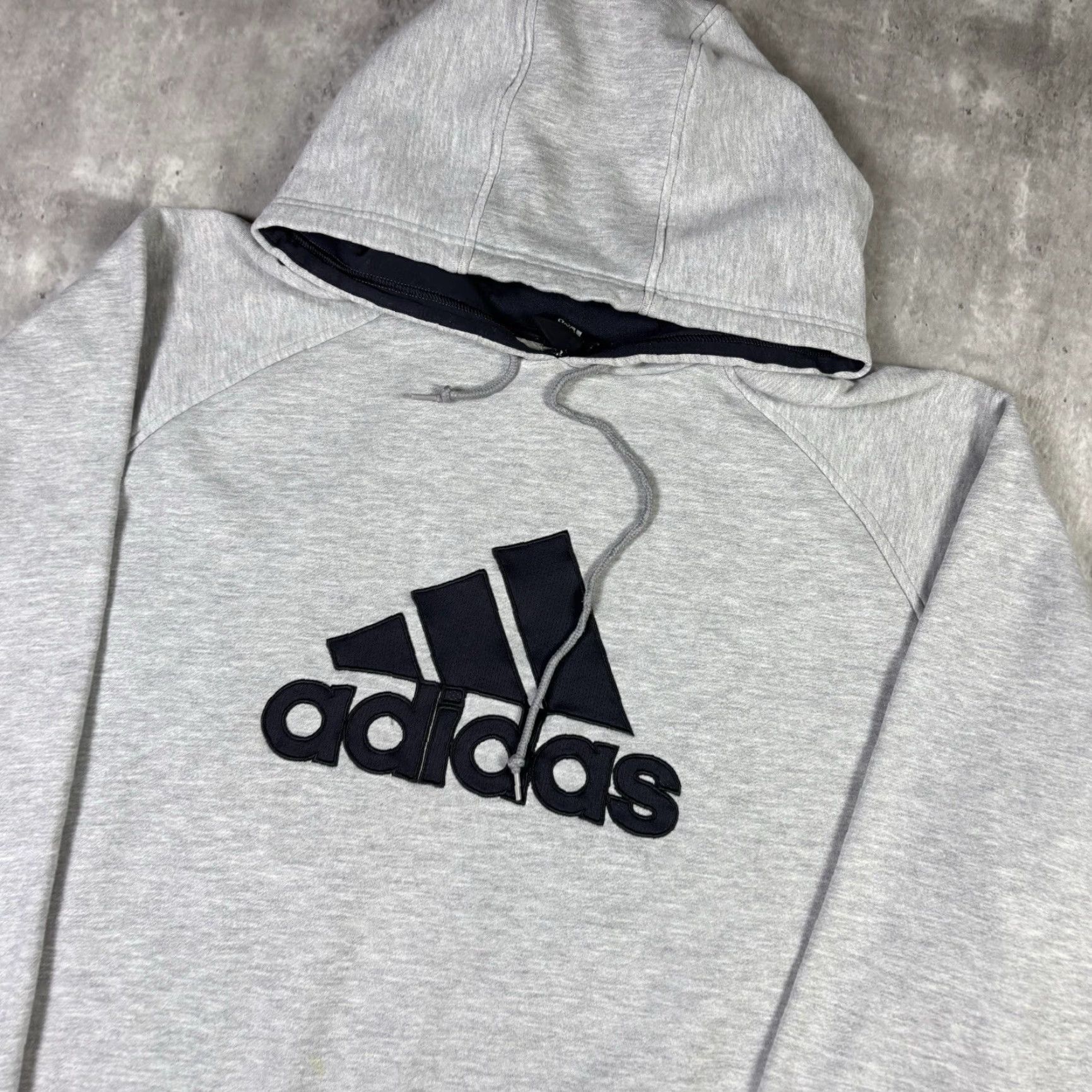 Adidas VINTAGE adidas Hoodie Black Embroidered Logo Gray Pullover 2XLT 90s USA Mens Logo Embroidered Pullover Hoodie Size US XXL / EU 58 / 5 - 3 Thumbnail
