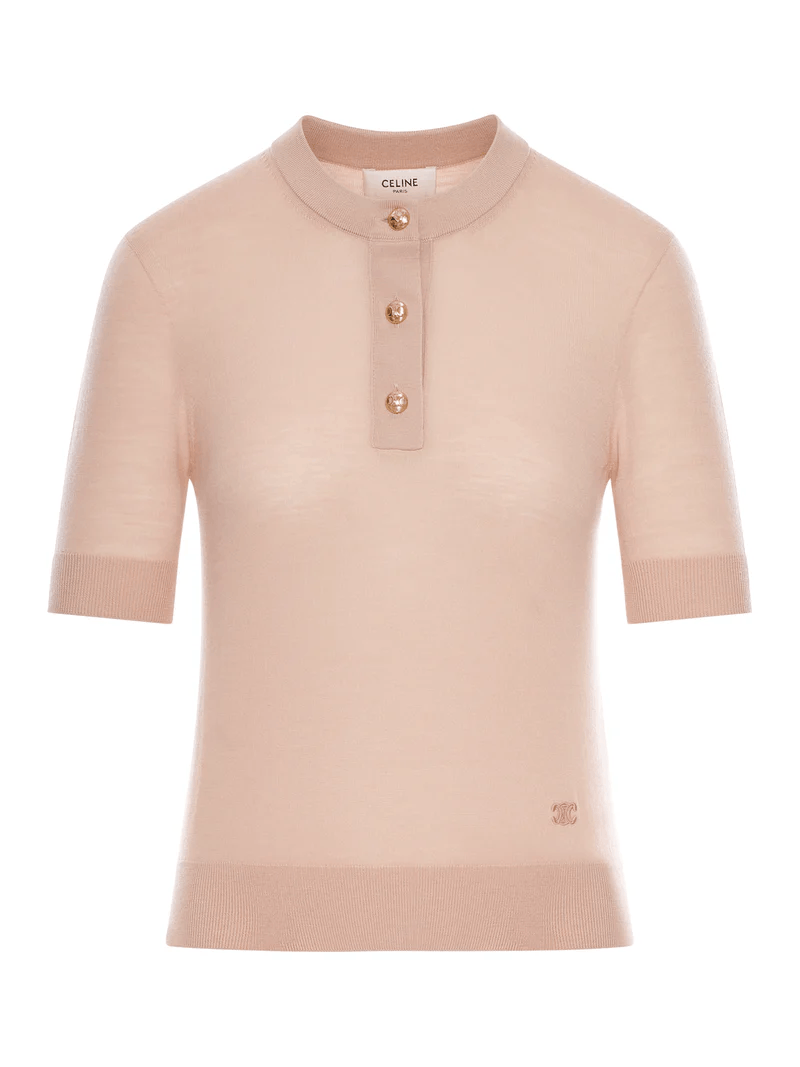 Celine CELINE $1300 Pink Triomphe Wool Sweater New & Authentic Size ONE SIZE - 3 Thumbnail