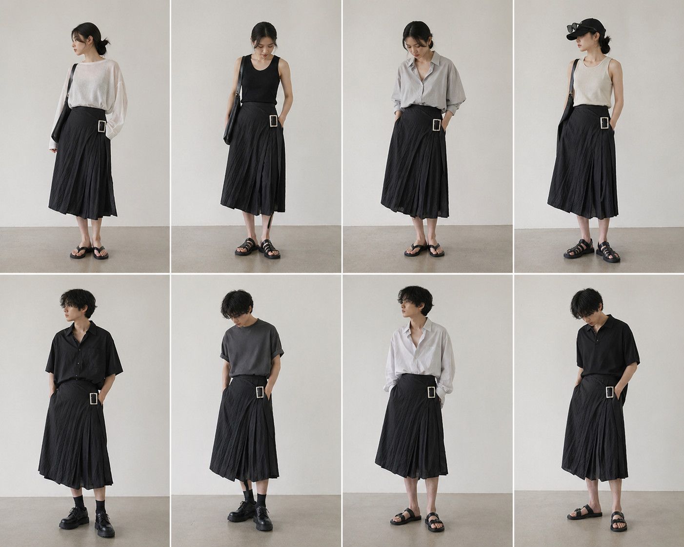 Yohji Yamamoto Yohji Yamamoto Y's - Wool Square Buckle Wrap Skirt Apron Size 30" / US 8 / IT 44 - 6 Thumbnail
