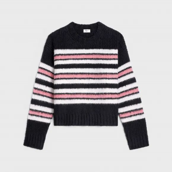 Celine o1bcso1str0724 Cotton Short Round Neck Pullover Black/Pink Size US XL / EU 56 / 4 - 1 Preview