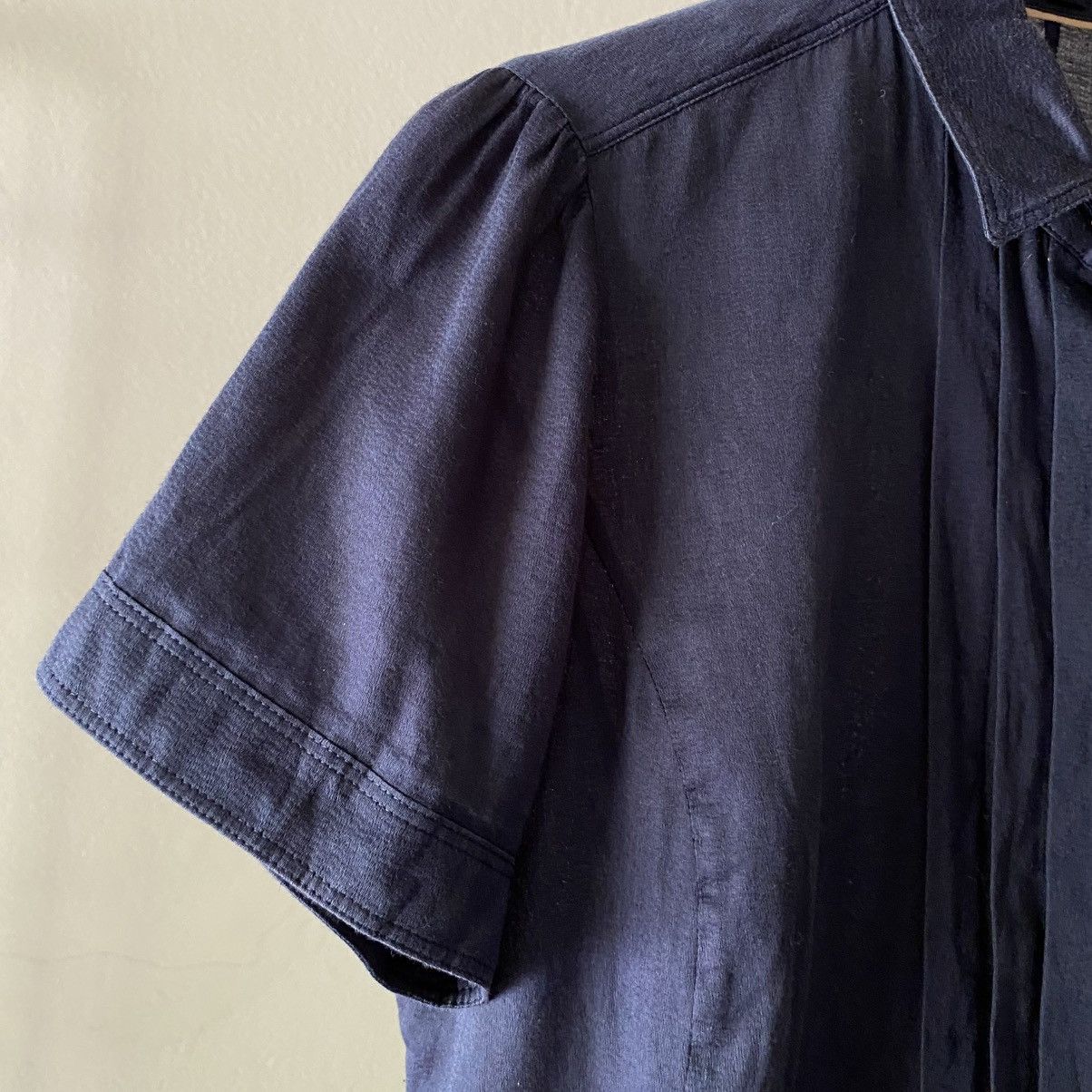 Burberry BURBERRY Soft Navy Pleated Blouse Size S / US 4 / IT 40 - 6 Thumbnail