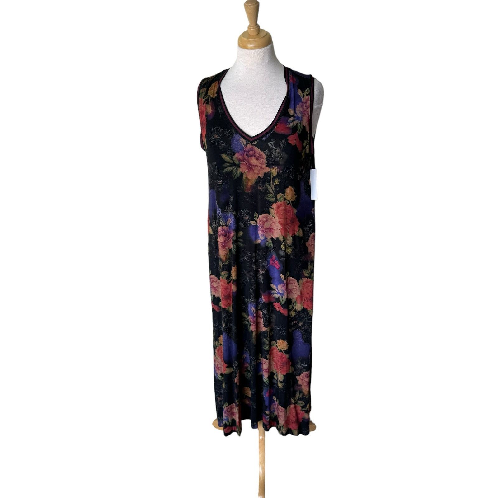 JOHNNY WAS Bossa Nova V-Neck Maxi Dress Multi Medium NWT