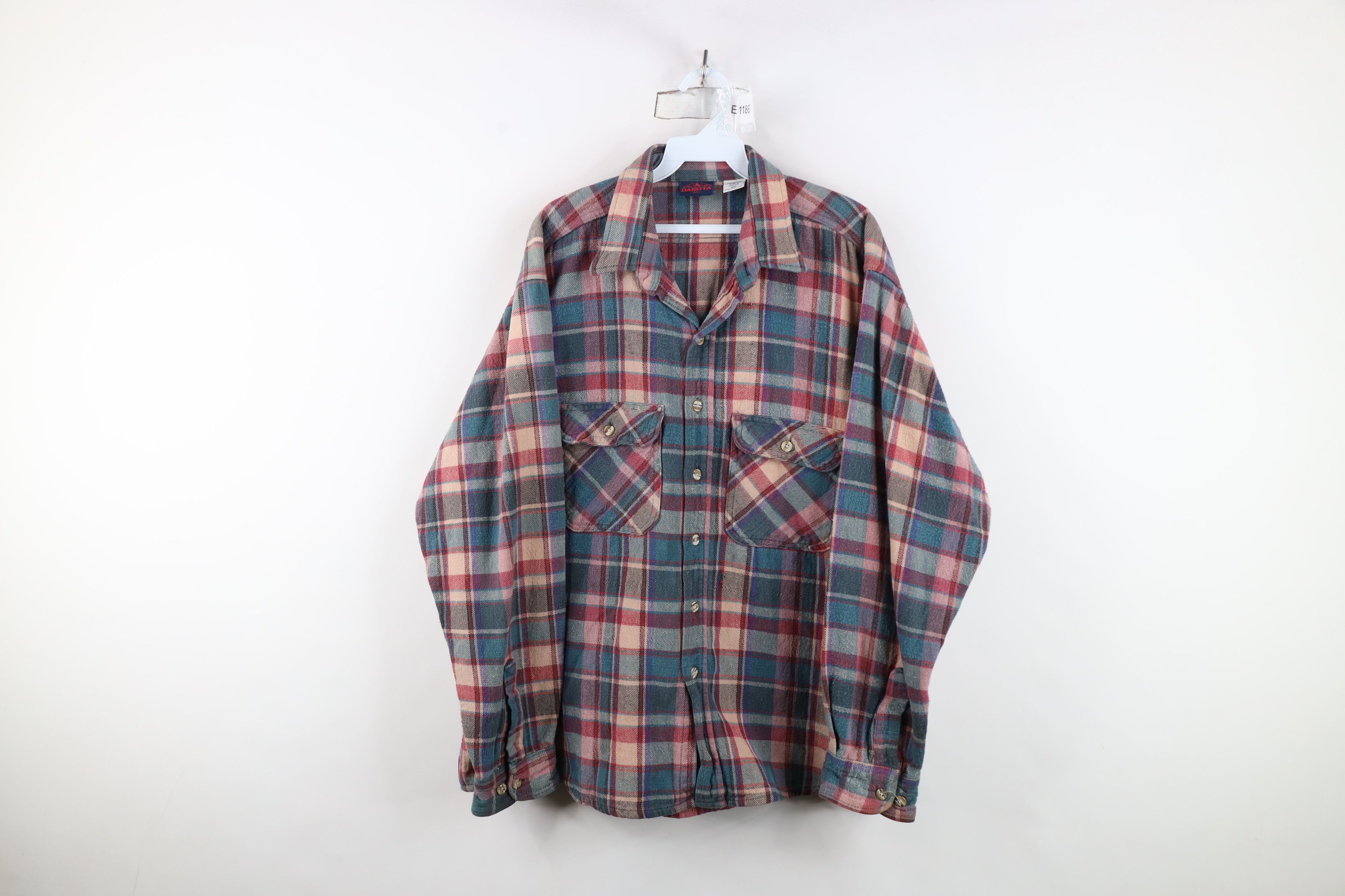 Vintage Vintage 90s Streetwear Heavyweight Button Shirt Plaid Size US XXL / EU 58 / 5 - 1 Thumbnail