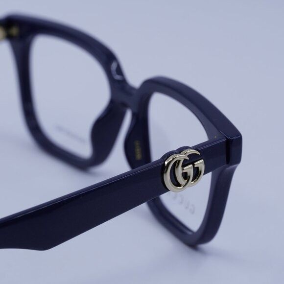 Gucci Gucci GG1536O 011 Eyeglasses Navy Blue 53mm Square Frame Size ONE SIZE - 6 Thumbnail
