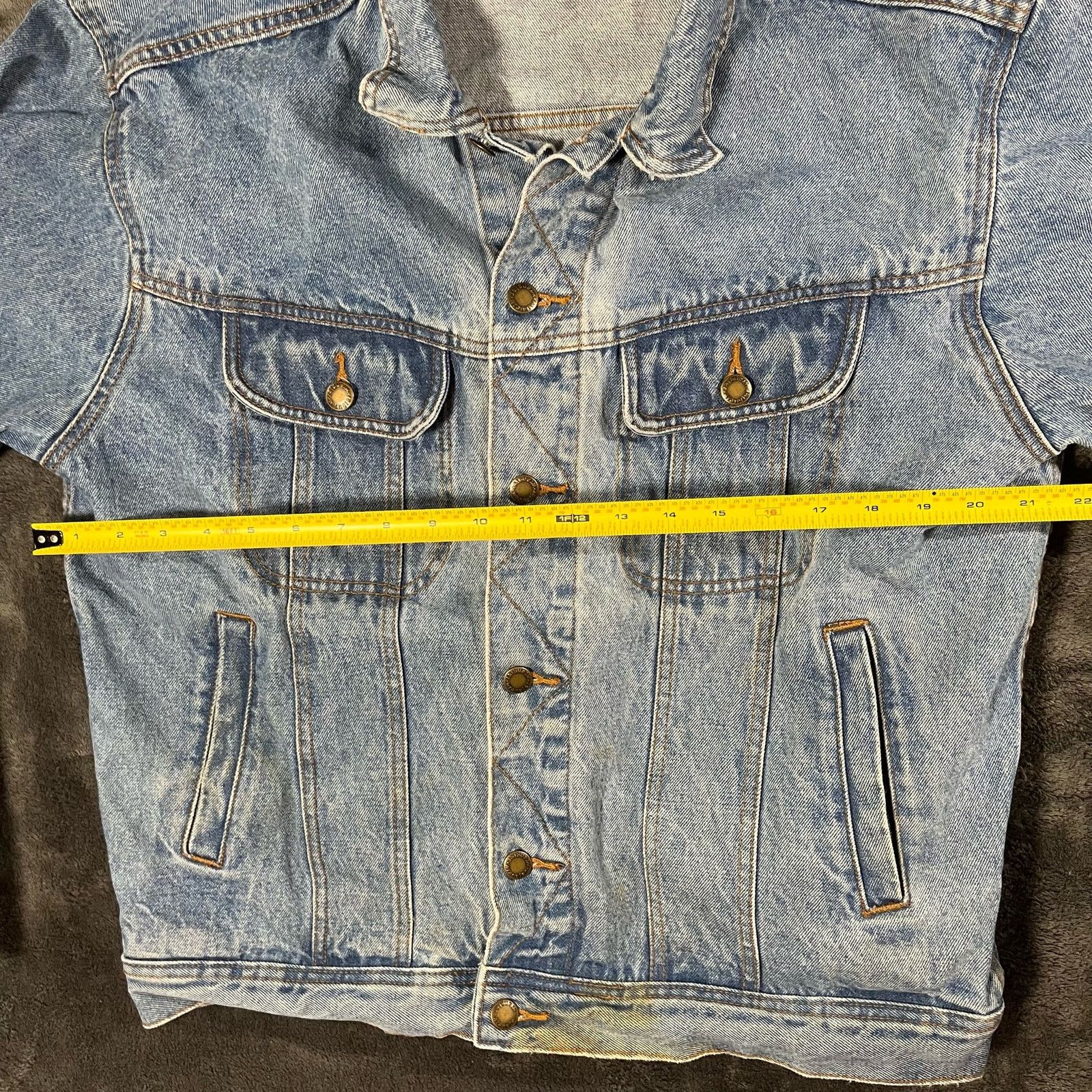 Wrangler Vintage Wrangler Rugged Wear Denim Thrashed Washed Jacket Size US L / EU 52-54 / 3 - 5 Thumbnail