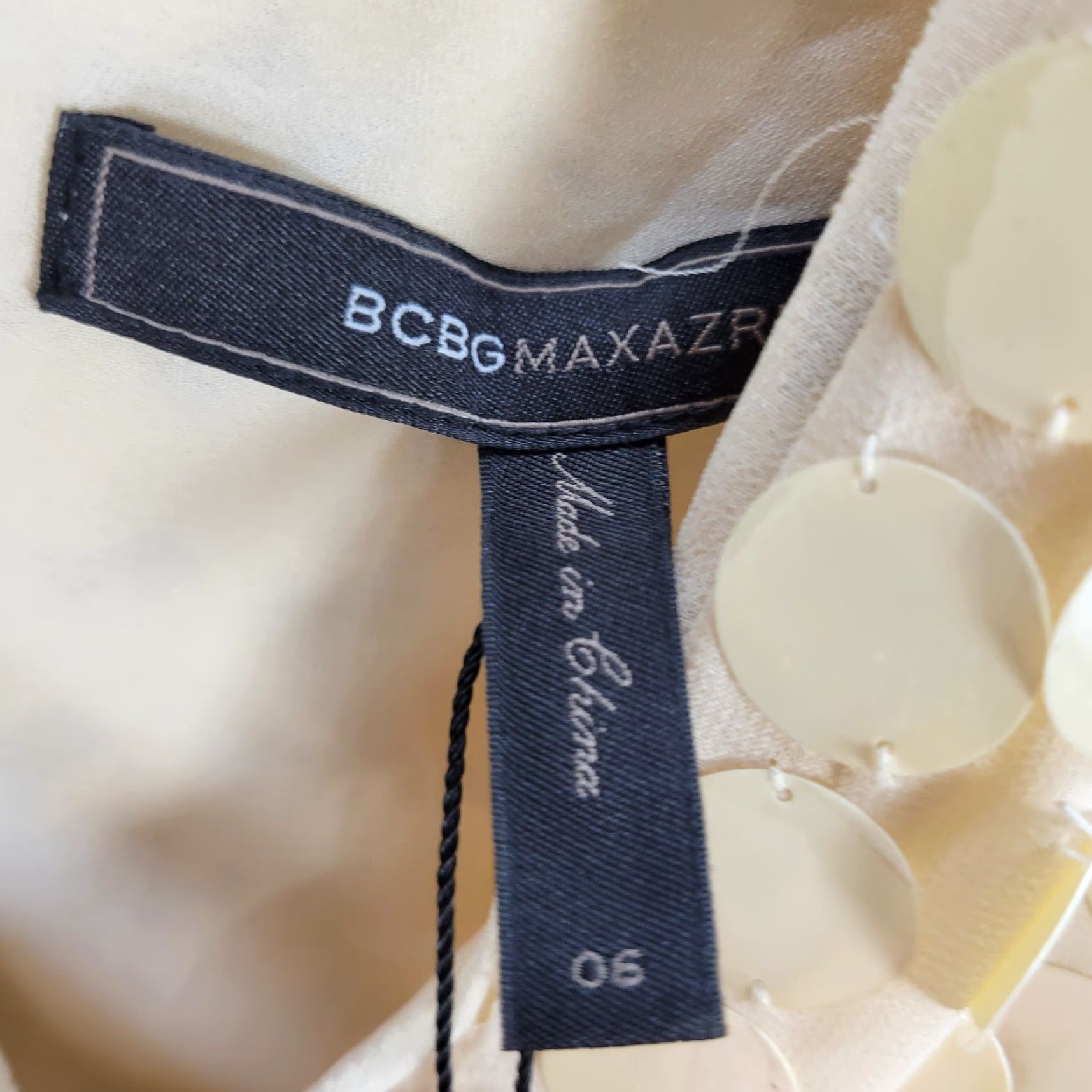 Bcbgmaxazria BCBGMAXAZRIA Cream Sequined Mini Dress Kenzie 6 NWT Party Cocktail Womens Dress Size M / US 6-8 / IT 42-44 - 7 Thumbnail