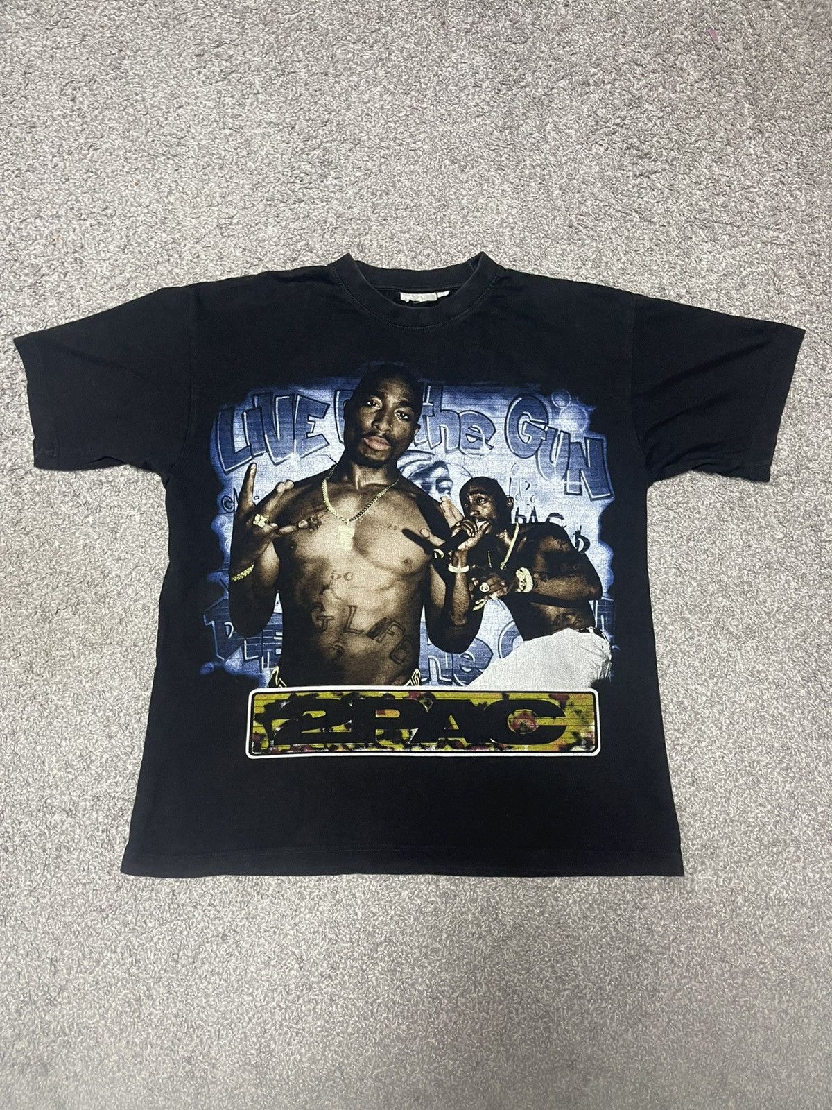 Rap Tees Vintage 2PAC Rap Tee Faded Black Tshirt size L Size US L / EU 52-54 / 3 - 1 Thumbnail
