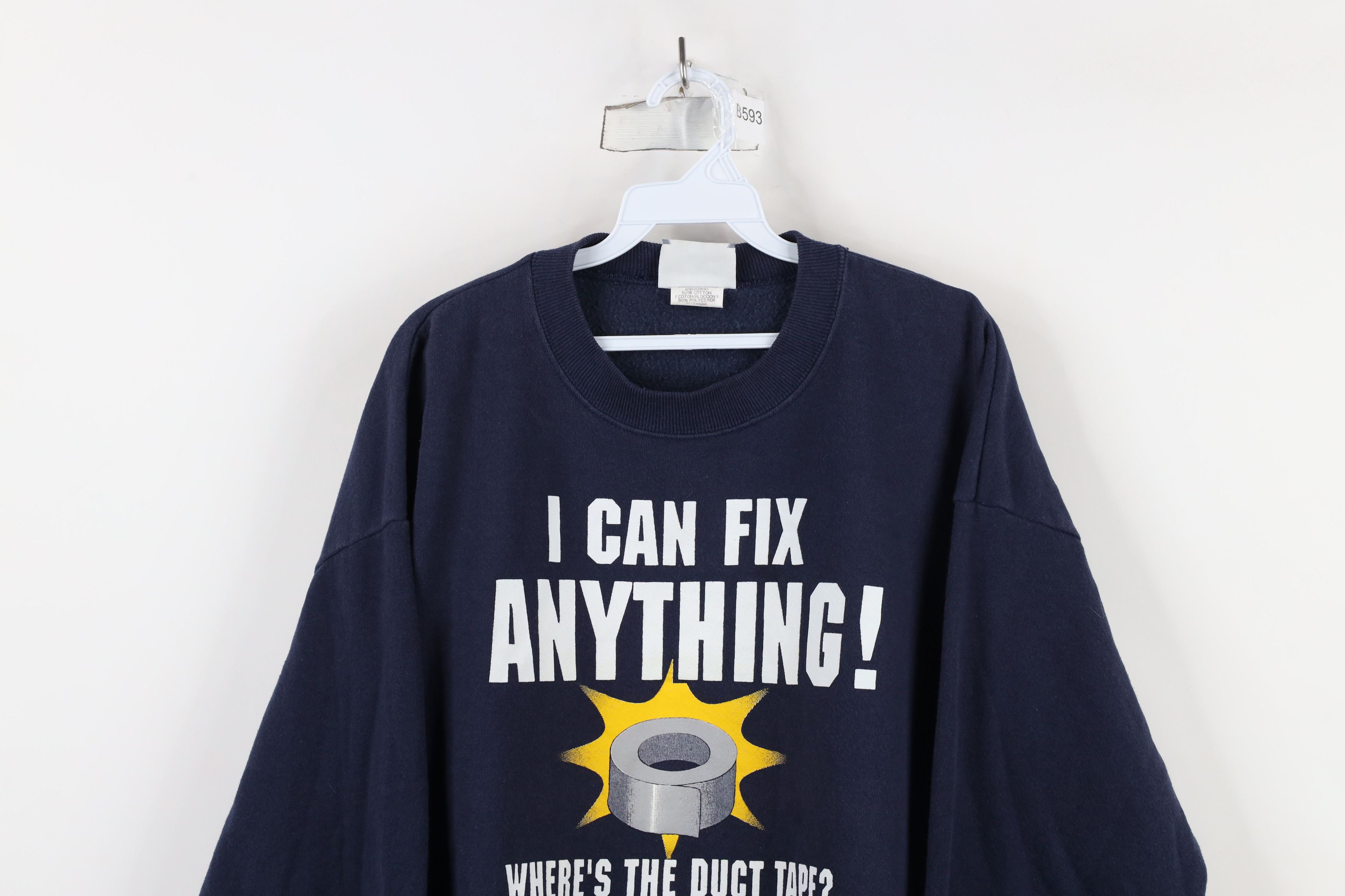 Vintage Vintage 90s I Can Fix Anything Duct Tape Sweatshirt USA Size US XL / EU 56 / 4 - 2 Thumbnail