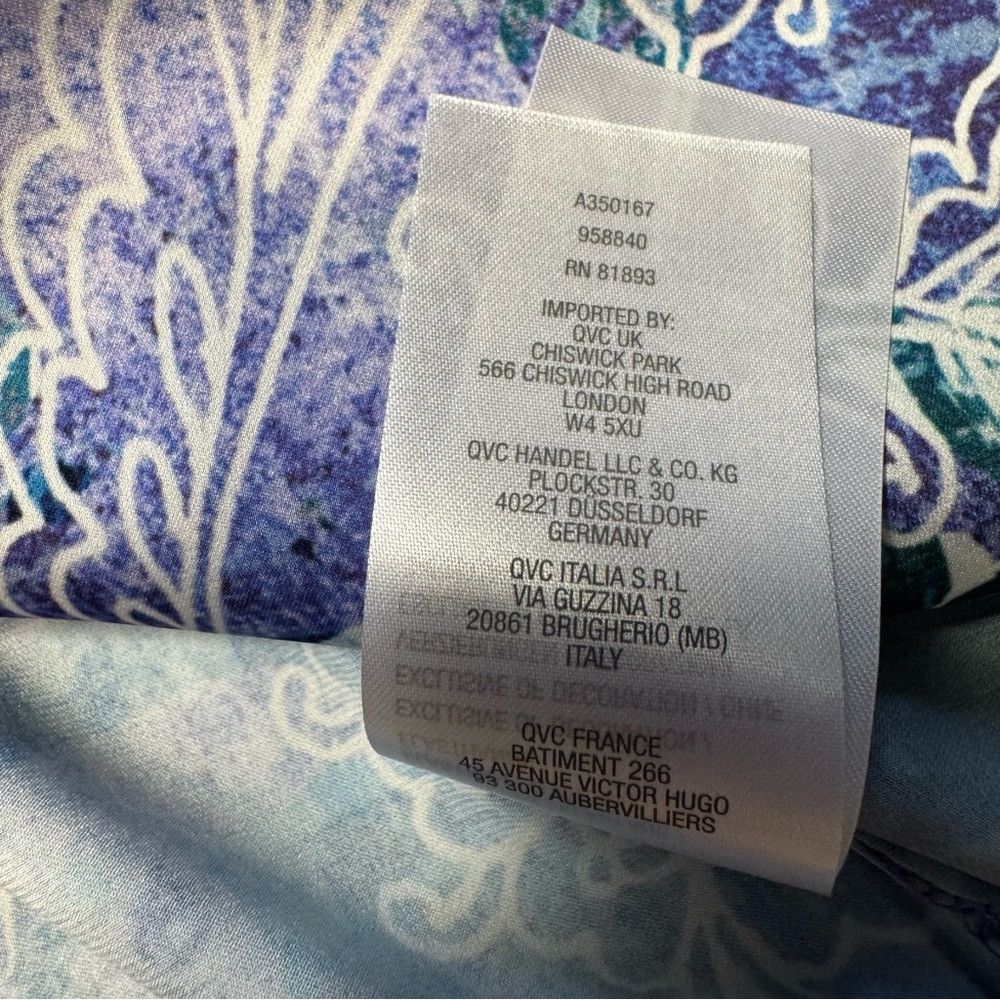 Other New Susan Graver Artisan Printed Charmeuse Blue Tunic Size Size L / US 10 / IT 46 - 9 Thumbnail