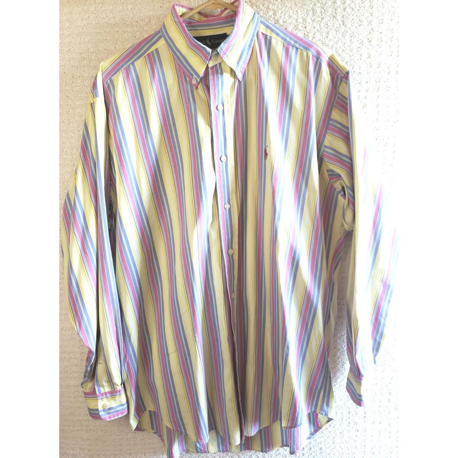 Polo Ralph Lauren Polo Ralph Lauren Dress Shirt Blake Long Sleeve Striped Button-Up Mens Medium Size 40R - 2 Thumbnail