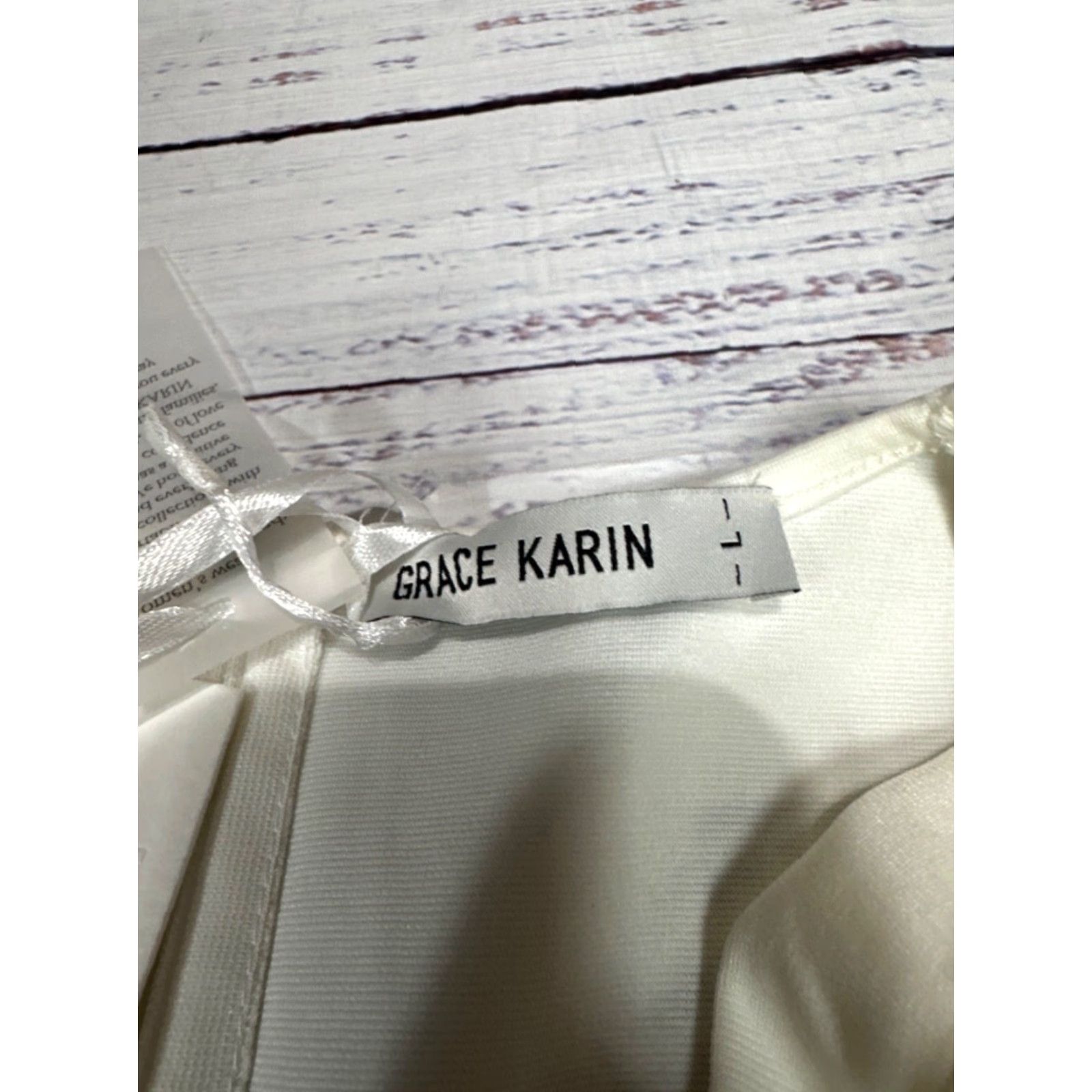 Vintage Grace Karin White Knee Length Sheer Swiss Dot Sleeve Dress L White Womens Dress Size L / US 10 / IT 46 - 6 Thumbnail
