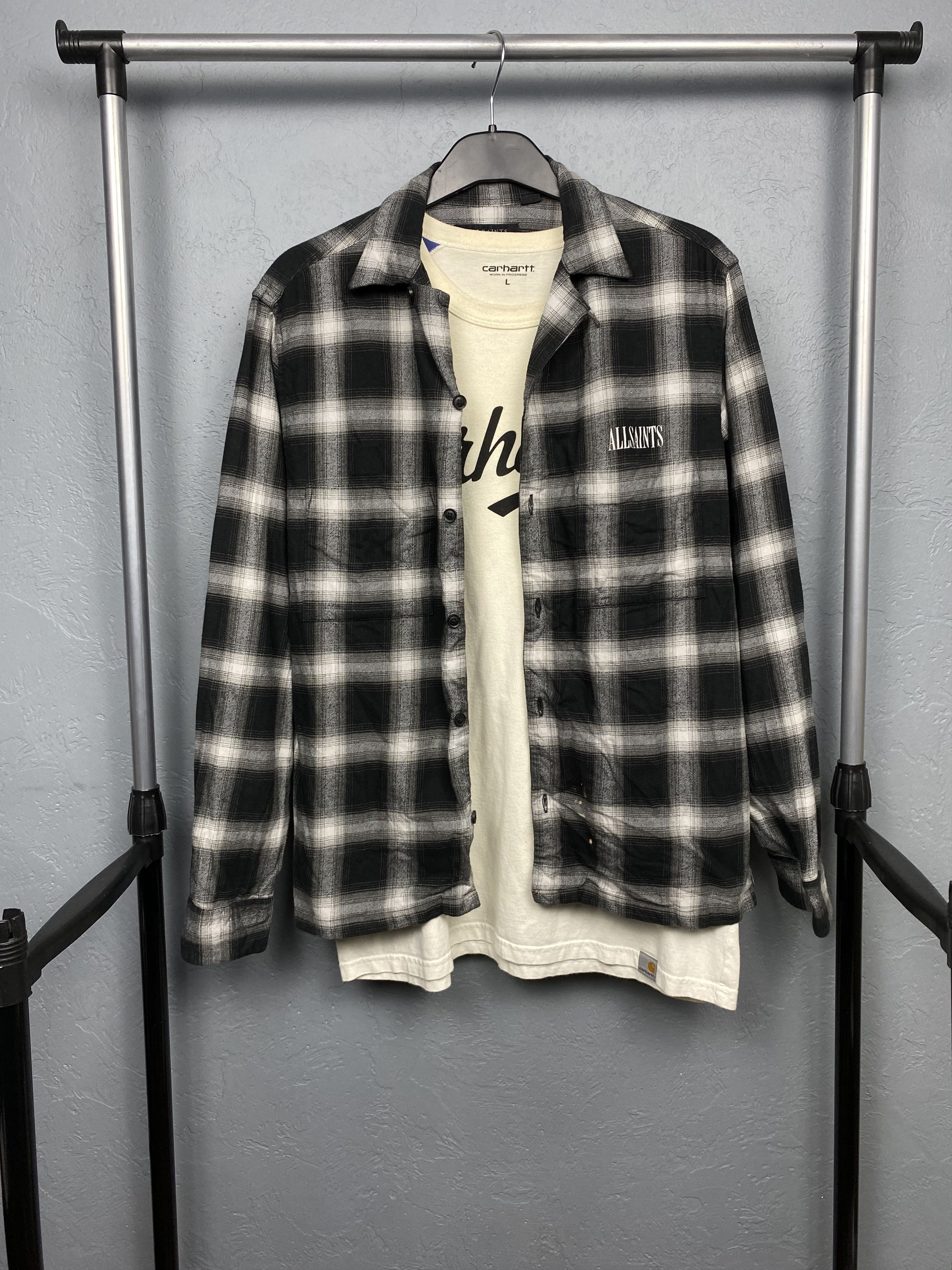 Allsaints Allsaints Mens Irvington Flannel Plaid Shirt Size US XS / EU 42 / 0 - 1 Thumbnail