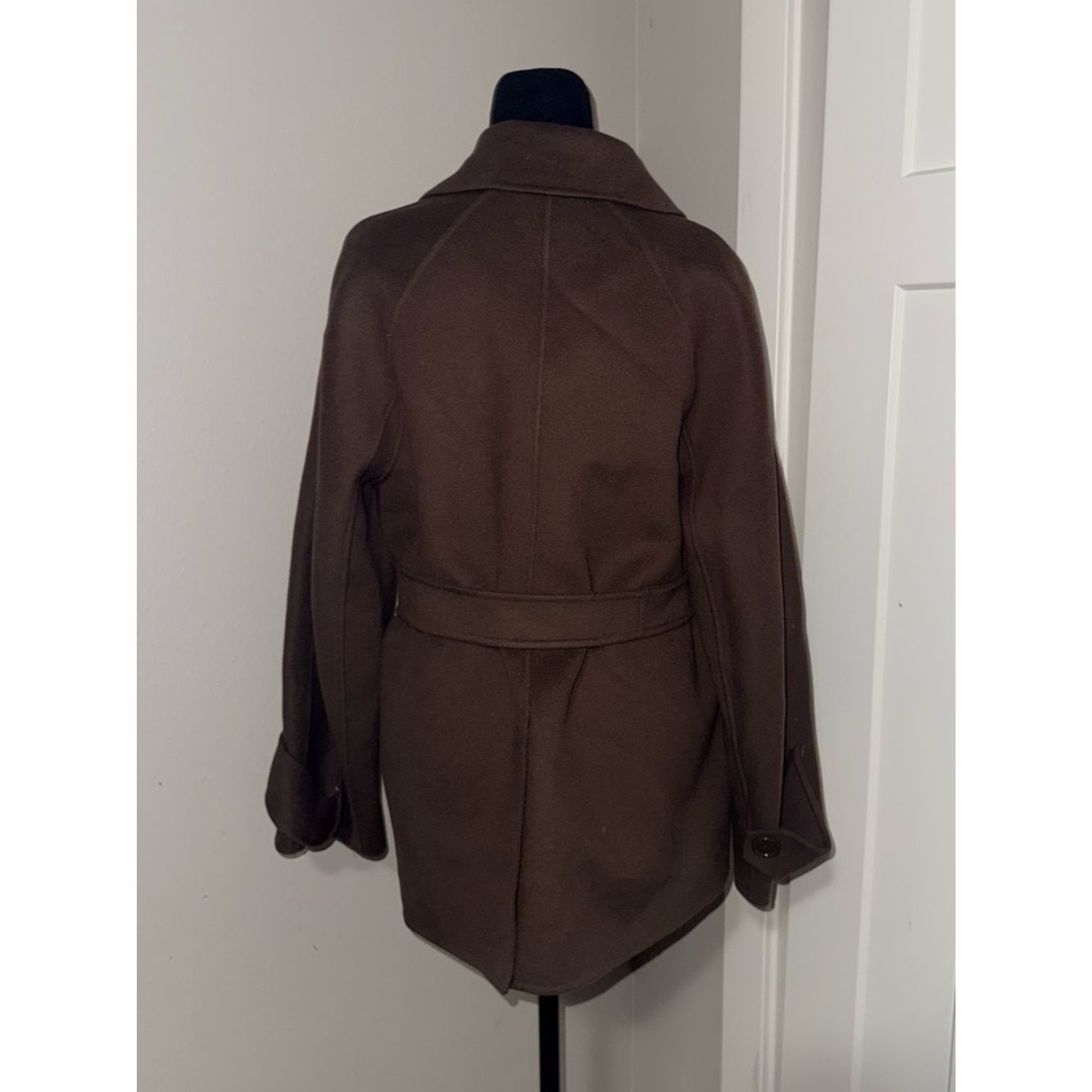 Max Mara MaxMara Louise Short Wool Double Face Coat 8 Brown Tie Peac Size M / US 6-8 / IT 42-44 - 4 Thumbnail