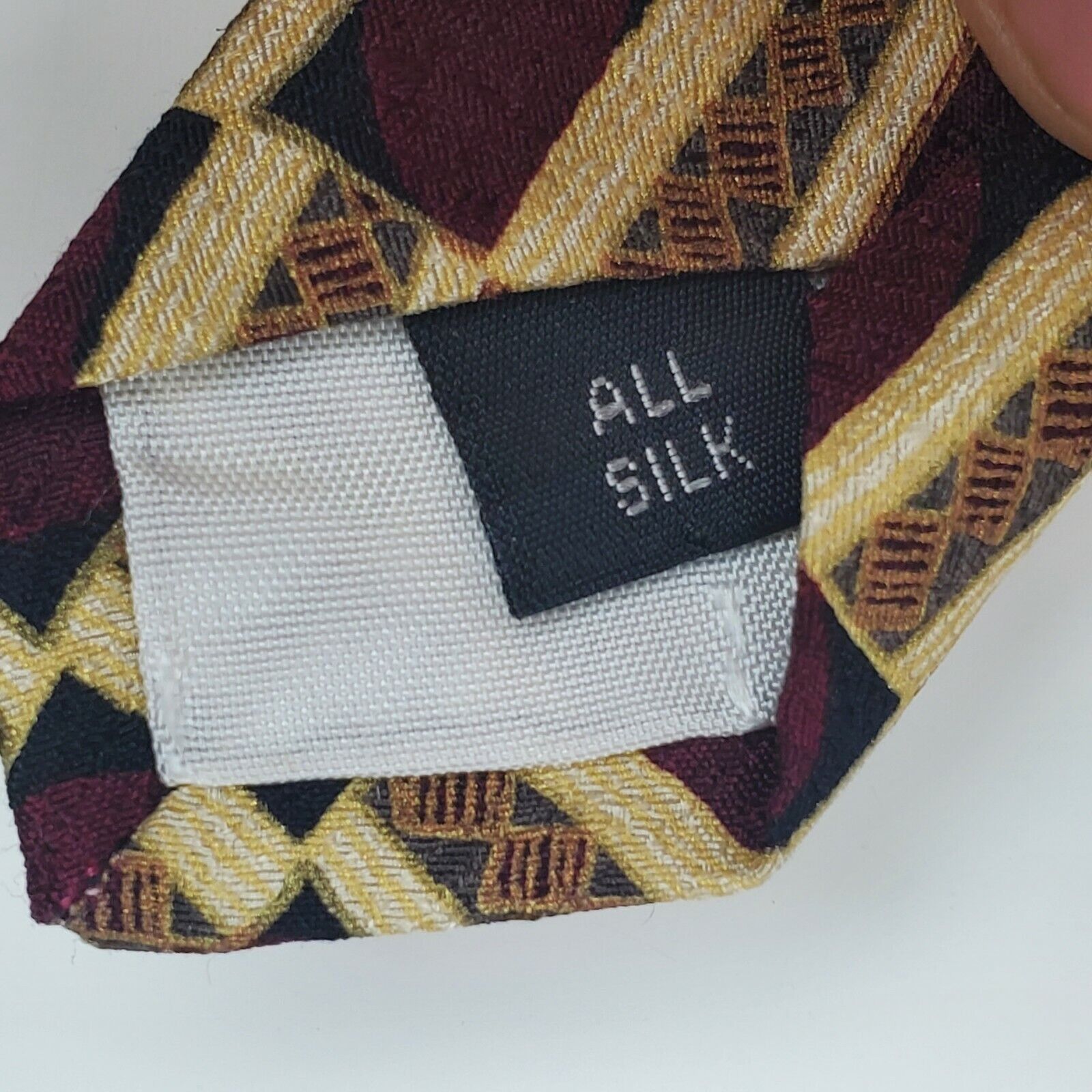 Tom James Tom James Red Geometric Silk Tie Short Size ONE SIZE - 4 Thumbnail
