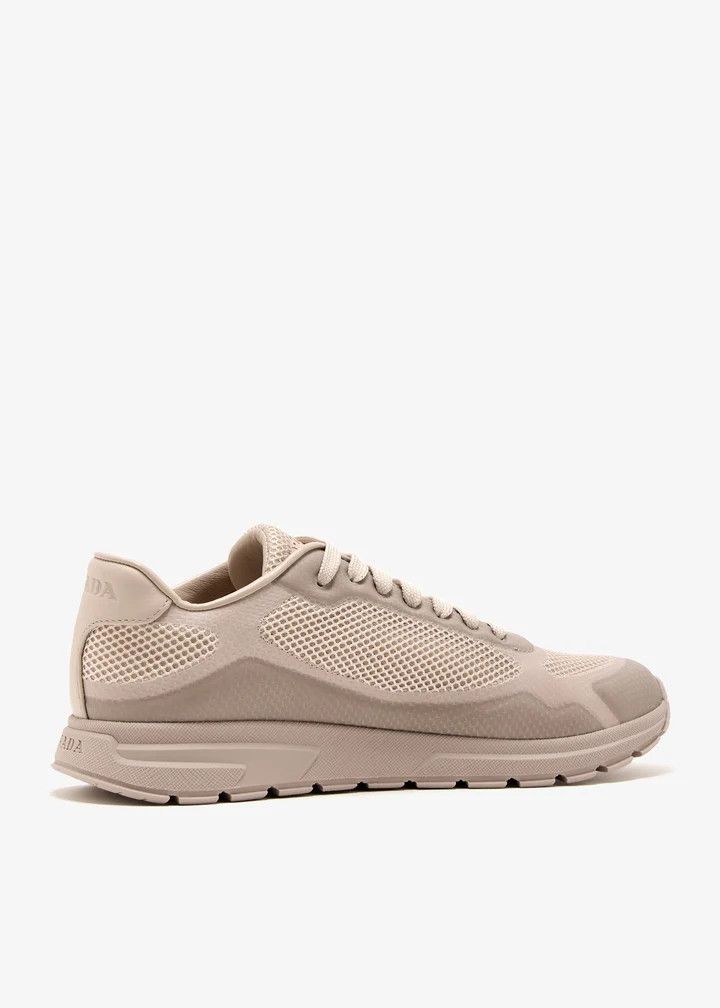 Prada o1B3y1r0526 Prax 2.0 Fabric and Mesh Sneakers in Beige Size US 7 / IT 37 - 3 Thumbnail
